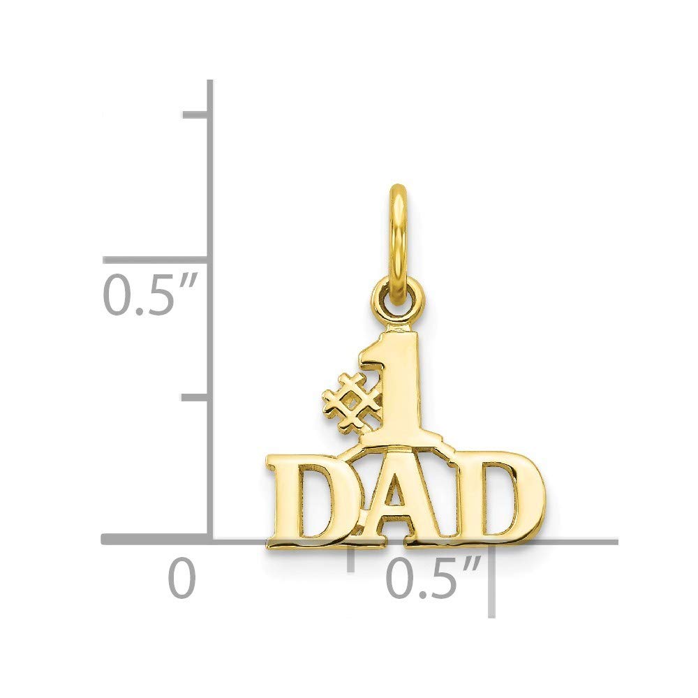 10K Yellow Gold #1 Dad Charm Pendant - Roy Rose Jewelry for Men | Perfect Father's Day Gift, Birthday Present & Special Occasion Jewelry