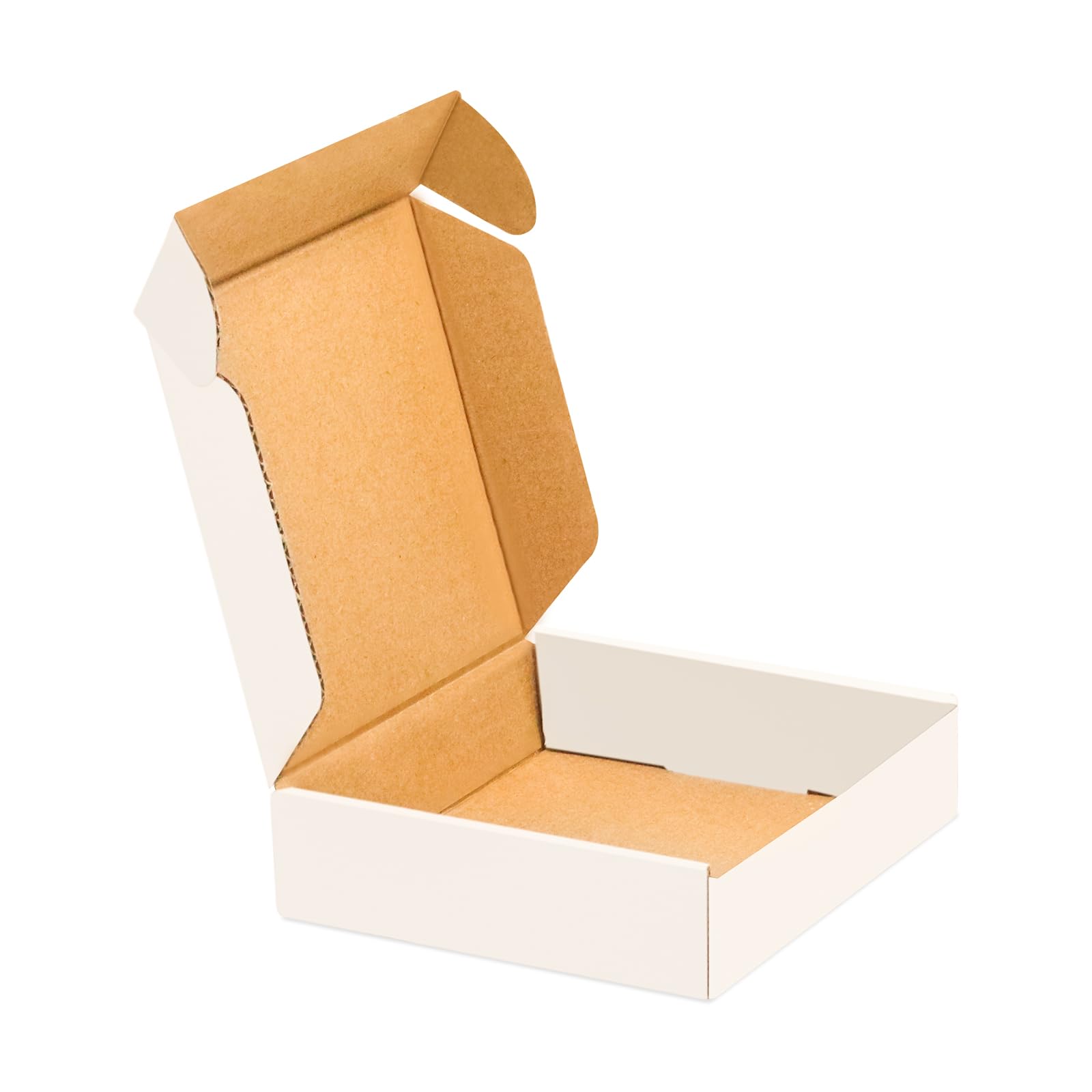 50 Pack 4x4x1 Inch Small Corrugated Cardboard Shipping Boxes - White Mailing Boxes for Ecommerce, Jewelry, Crafts & Small Items Shipping