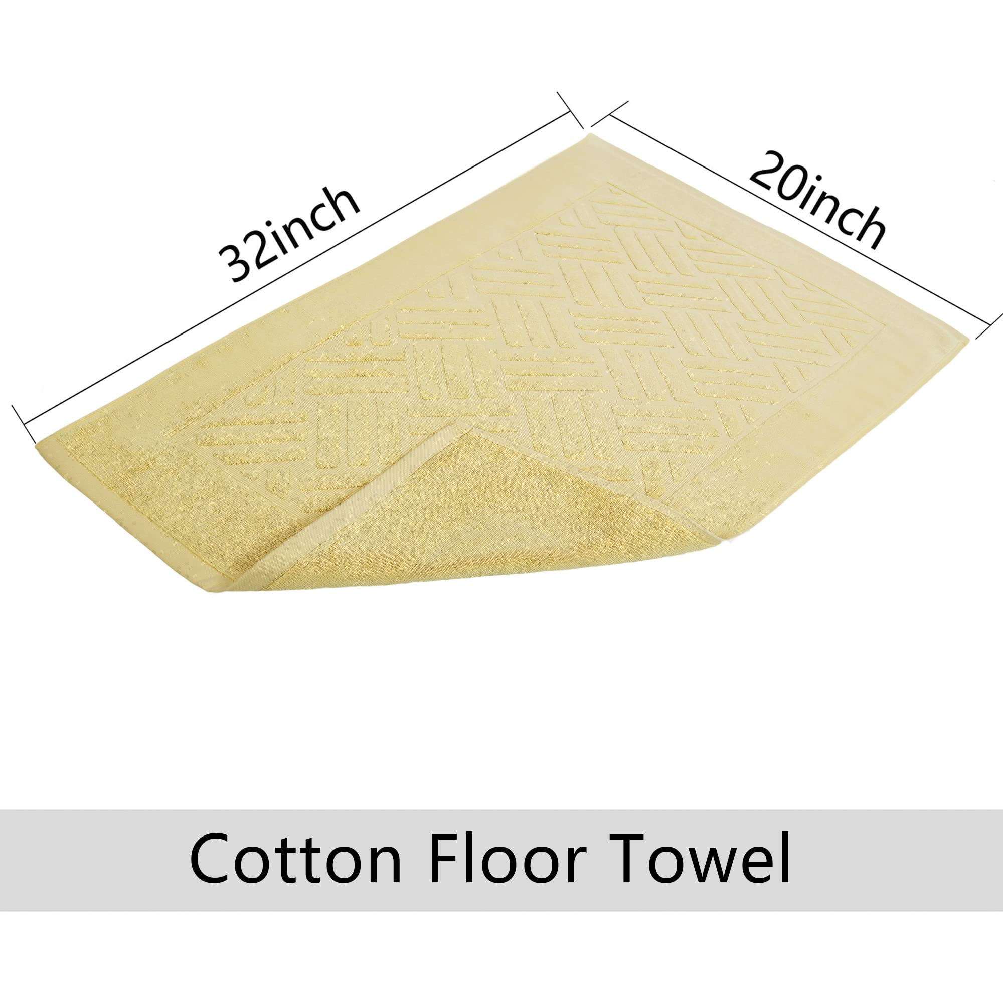 Luxury Bath Mat Towels Set - 2-Piece Super Absorbent Cotton Bathroom Floor Mats, 20 x 32 Inches, Soft Hotel & Spa Quality Shower Rugs for Bath, Shower, and Vanity Areas