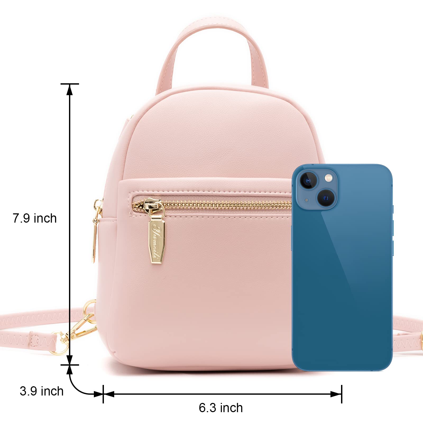 Mini Leather Backpack Purse for Women & Teen Girls - Cute Small Shoulder Bag Handbag in Beige - Perfect for School, Travel & Daily Use
