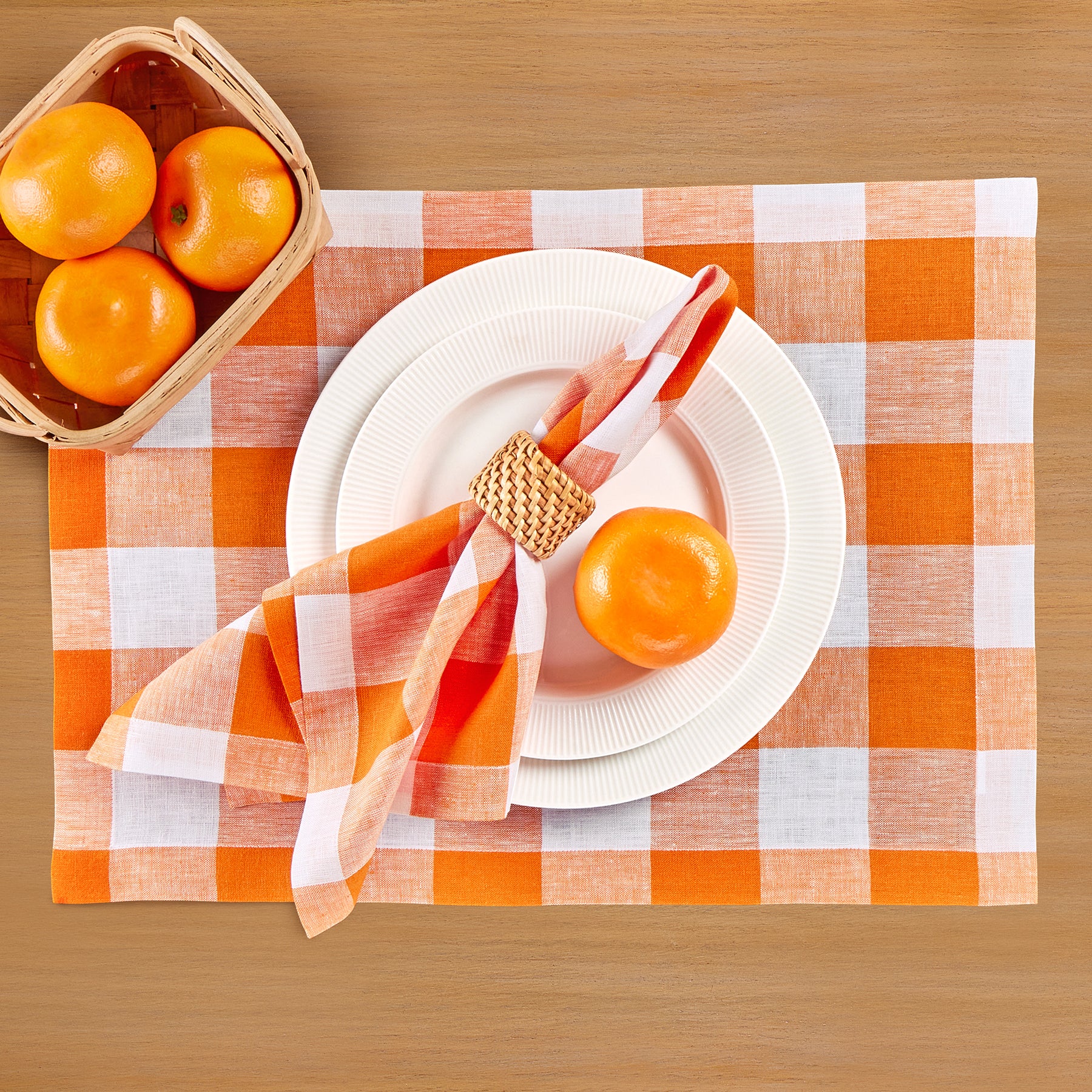 Buffalo Check Cotton Placemats Set of 4 - Rustic Farmhouse Table Decor for Dining Room, Kitchen, and Holiday Gatherings