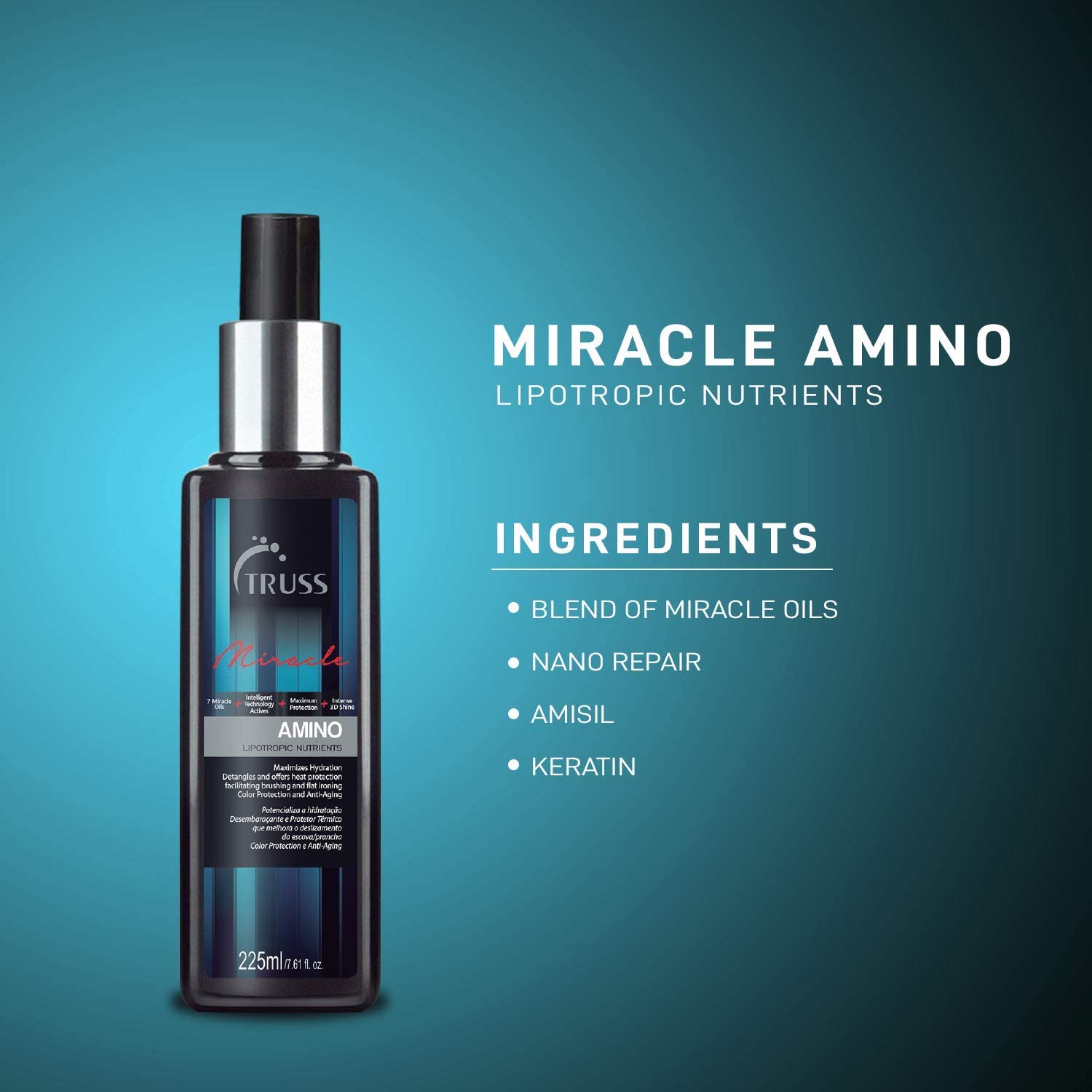 Truss Night Spa Serum & Amino Miracle Heat Protectant Spray - Overnight Hair Treatment Bundle for Damaged Hair | Professional Salon-Quality Repair for Dry, Frizzy Hair - Perfect for Nighttime Hair Care Routine & Heat Styling Protection