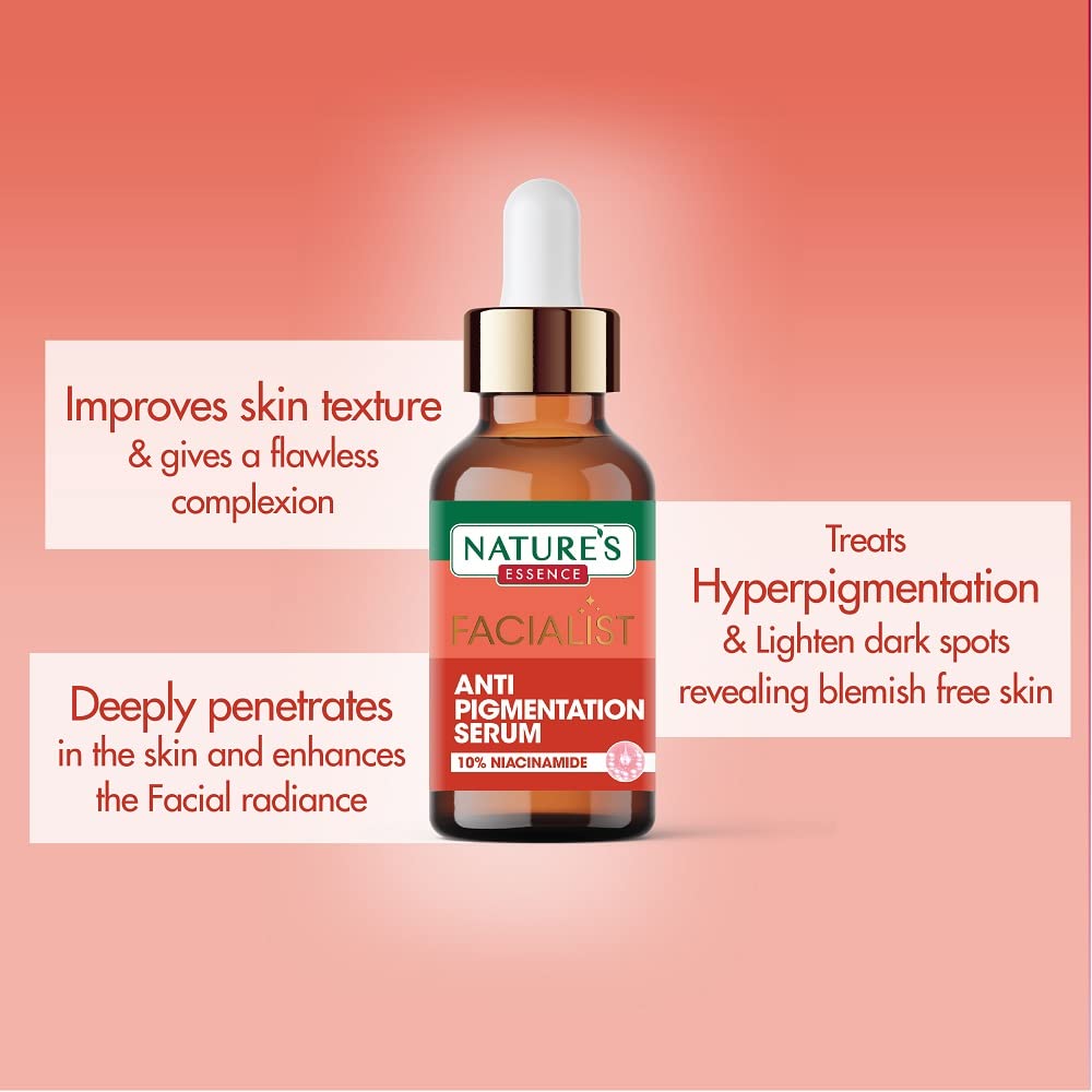 NATURES ESSENCE 10% Niacinamide Serum for Acne & Blemishes - Anti Pigmentation Face Treatment, 30ml | Brightening & Even Skin Tone for Daily Skincare Routine
