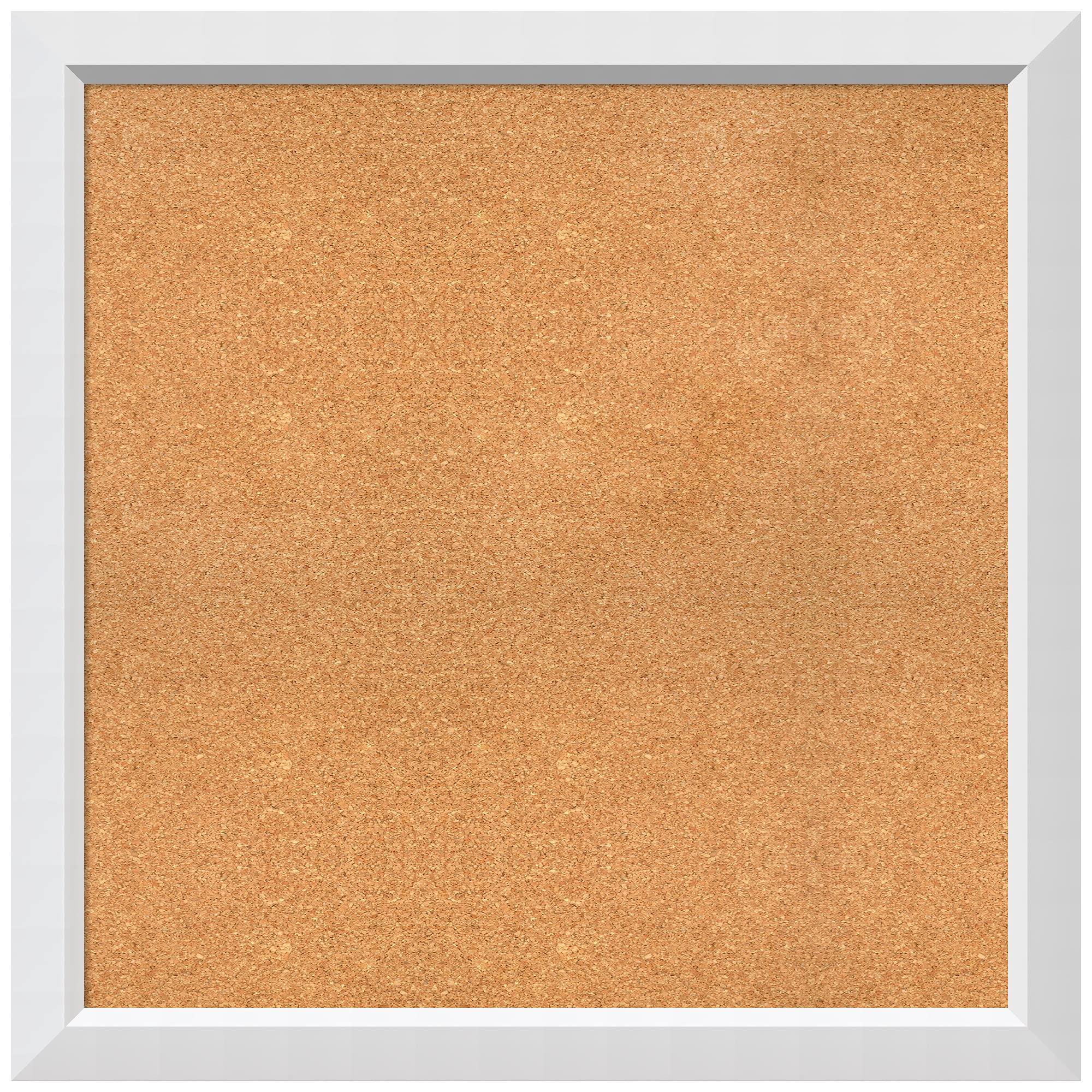 Custom Natural Cork Bulletin Board 34x34 Inches - Blanco White Wood Frame - Pin Board & Organization Board for Home, Office, or Classroom - Various Sizes Available