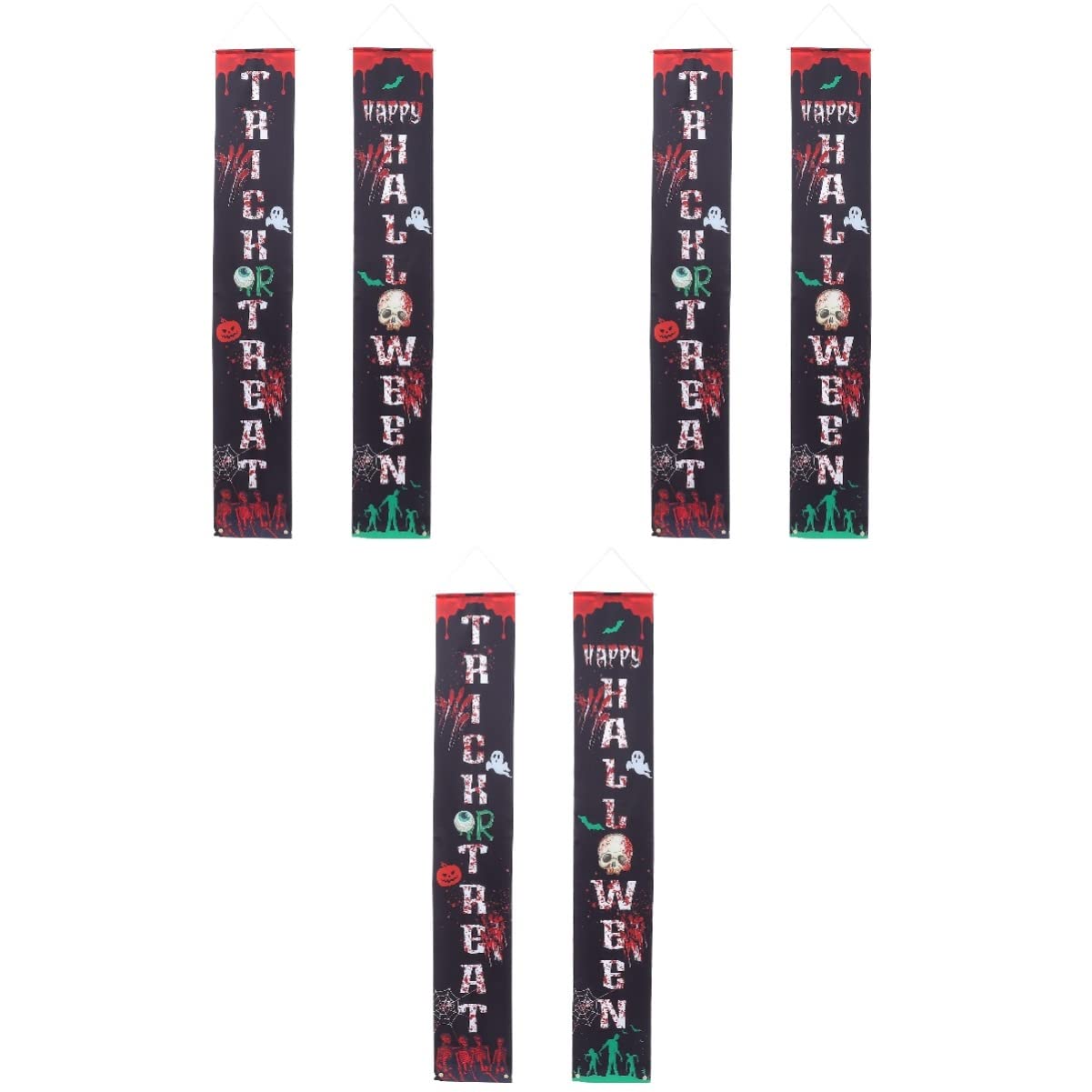 ABOOFAN 3 Sets Halloween Decorations - Themed Couplet Pendants, Door Hanging Banners for Spooky Home Decor | Perfect for Halloween Party, Front Door Decor & Indoor Halloween Festivities