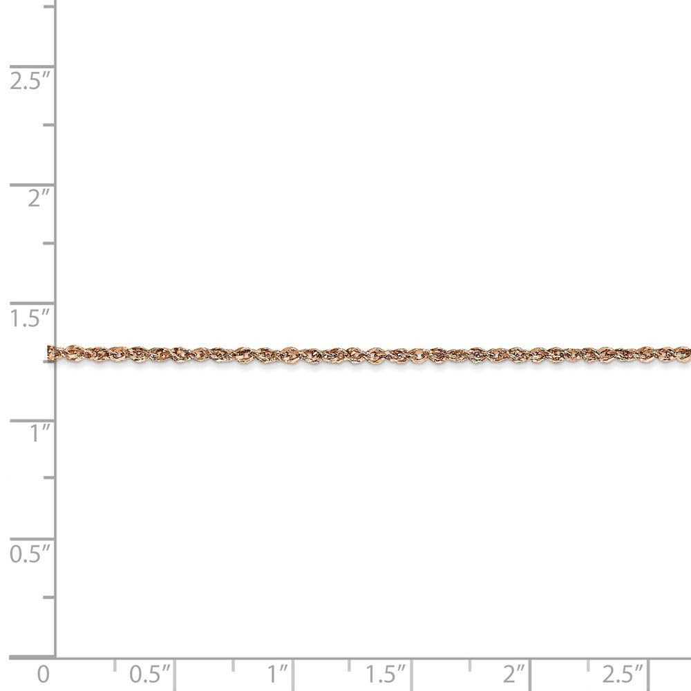 14K Rose Gold 1.7mm Rope Chain Necklace for Women - 20 Inch Dainty Layering Necklace - Perfect for Everyday Wear, Gift Giving & Special Occasions