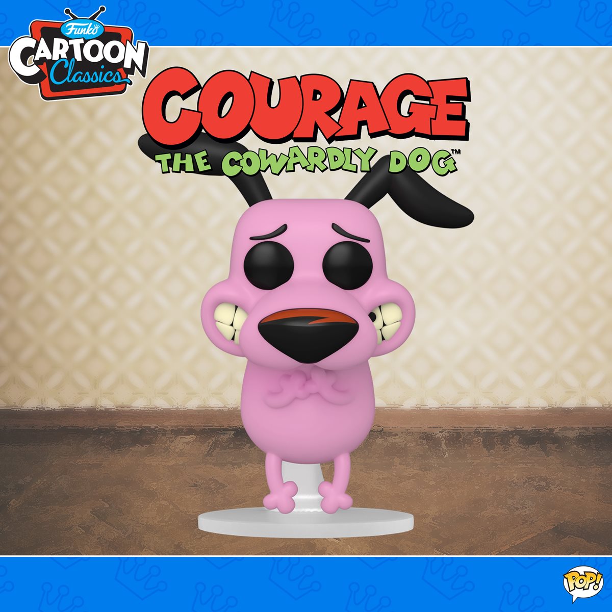 Courage the Cowardly Dog Funko Pop! Vinyl Figure #1070 - Collectible Cartoon Character Toy for Fans & Gift for Animation Lovers | Perfect for Display, Decor, and Pop Culture Collections