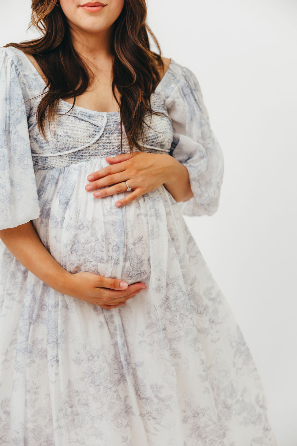 Harlow Maxi Dress - Light Blue Floral Maternity Dress | Bump Friendly & Size Inclusive (S-3XL) | Perfect for Pregnancy, Beach Vacations & Summer Weddings