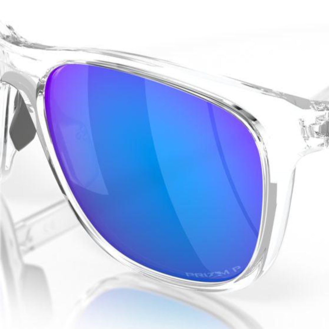 Oakley Leadline Sunglasses Polished Clear Frame with Prizm Sapphire Polarized Lenses - Model 0OO9473 947308 - Perfect for Outdoor Sports & Driving