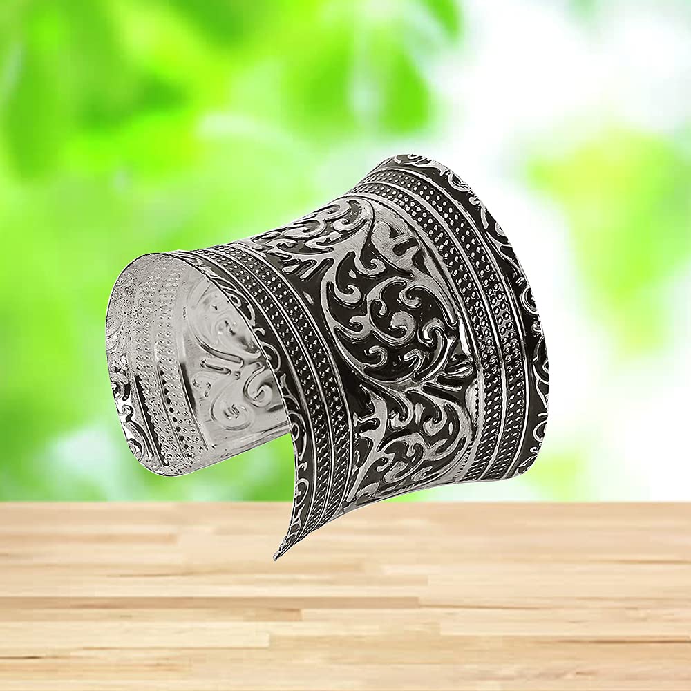 YouBella Oxidized Cuff Bracelet for Women & Girls - Elegant Boho Jewelry for Casual Wear, Parties & Gifts
