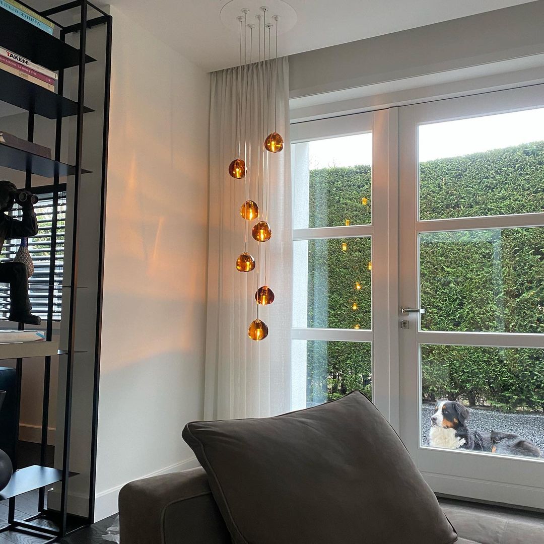 Elegant Crystal Pendant Light - Modern Chandelier for Dining Room, Bedroom & Living Room Decor - Dimmable LED Hanging Lamp for Home & Office Lighting