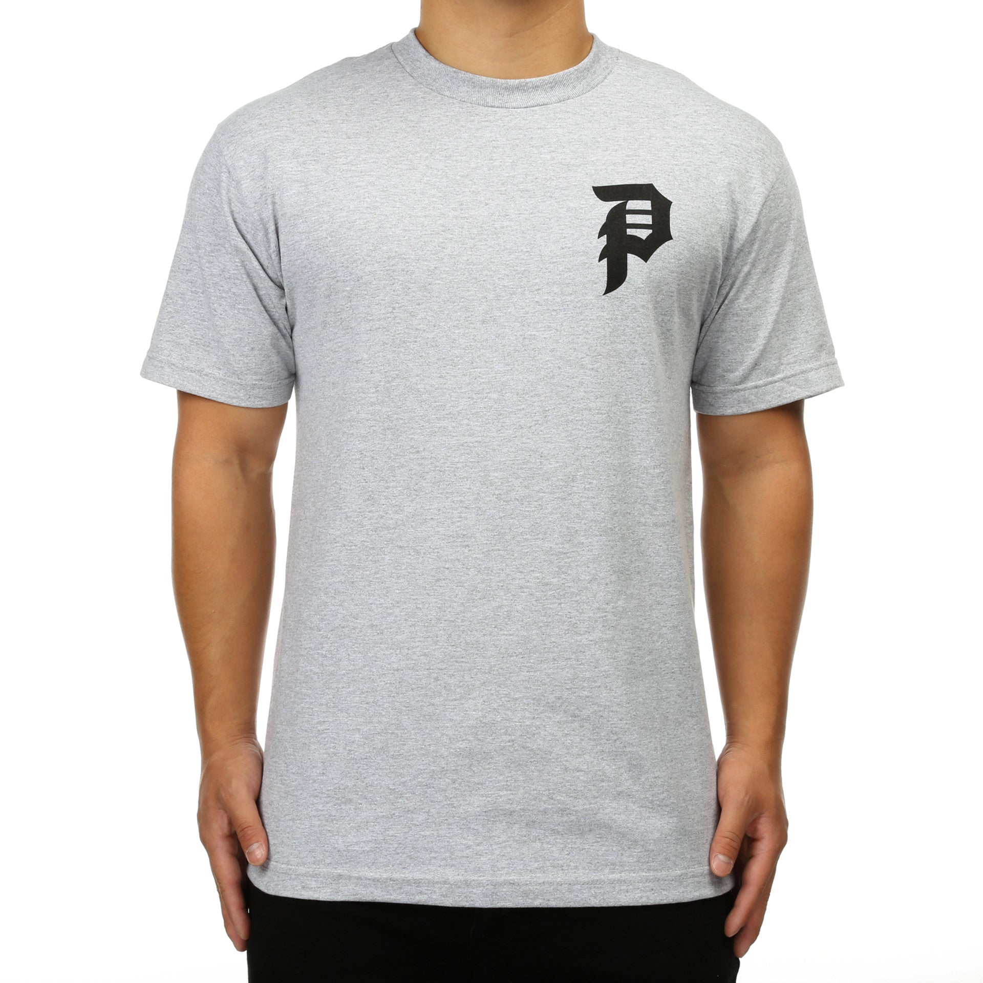 Primitive Dirty P Graphic T-Shirt - Athletic Heather Cotton Tee for Men - Casual Streetwear & Skate Style Outfits