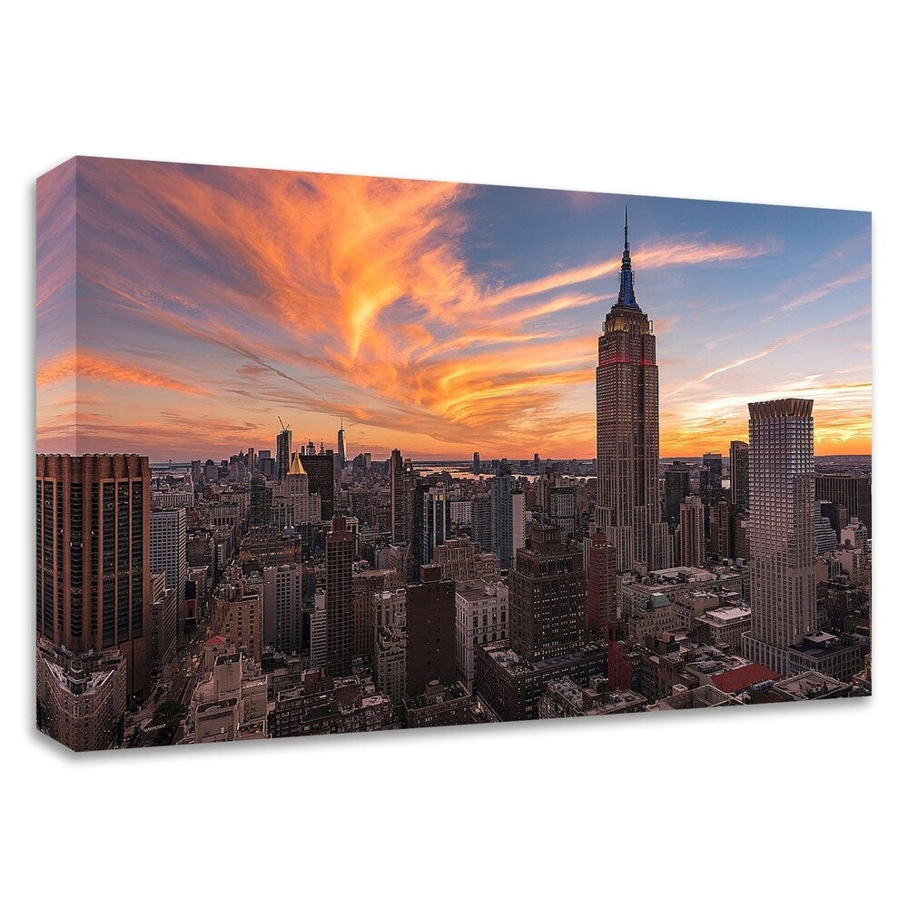 9/11 New York Sunset 2 by Bruce Getty - Premium Canvas Wall Art Print - Ready to Hang - Perfect for Living Room, Bedroom & Office Decor