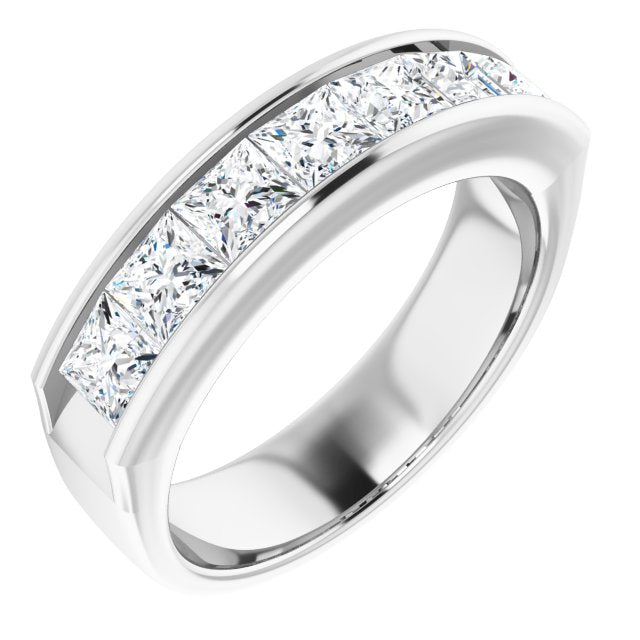3.0 Carat (ctw) Channel Set Princess Cut Diamond Men's Ring - Perfect for Weddings, Engagements & Special Occasions