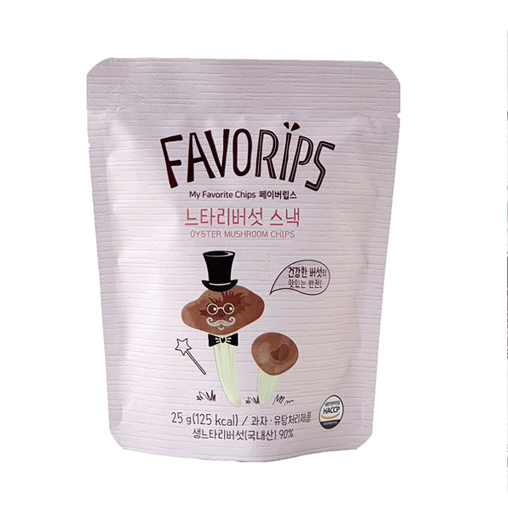 Organic Oyster Mushroom Snack 25g - Korean Farm Grown, Vegan Healthy Snack, Gluten-Free & Non-GMO - Perfect for On-the-Go, Office Snacking & Keto Diet