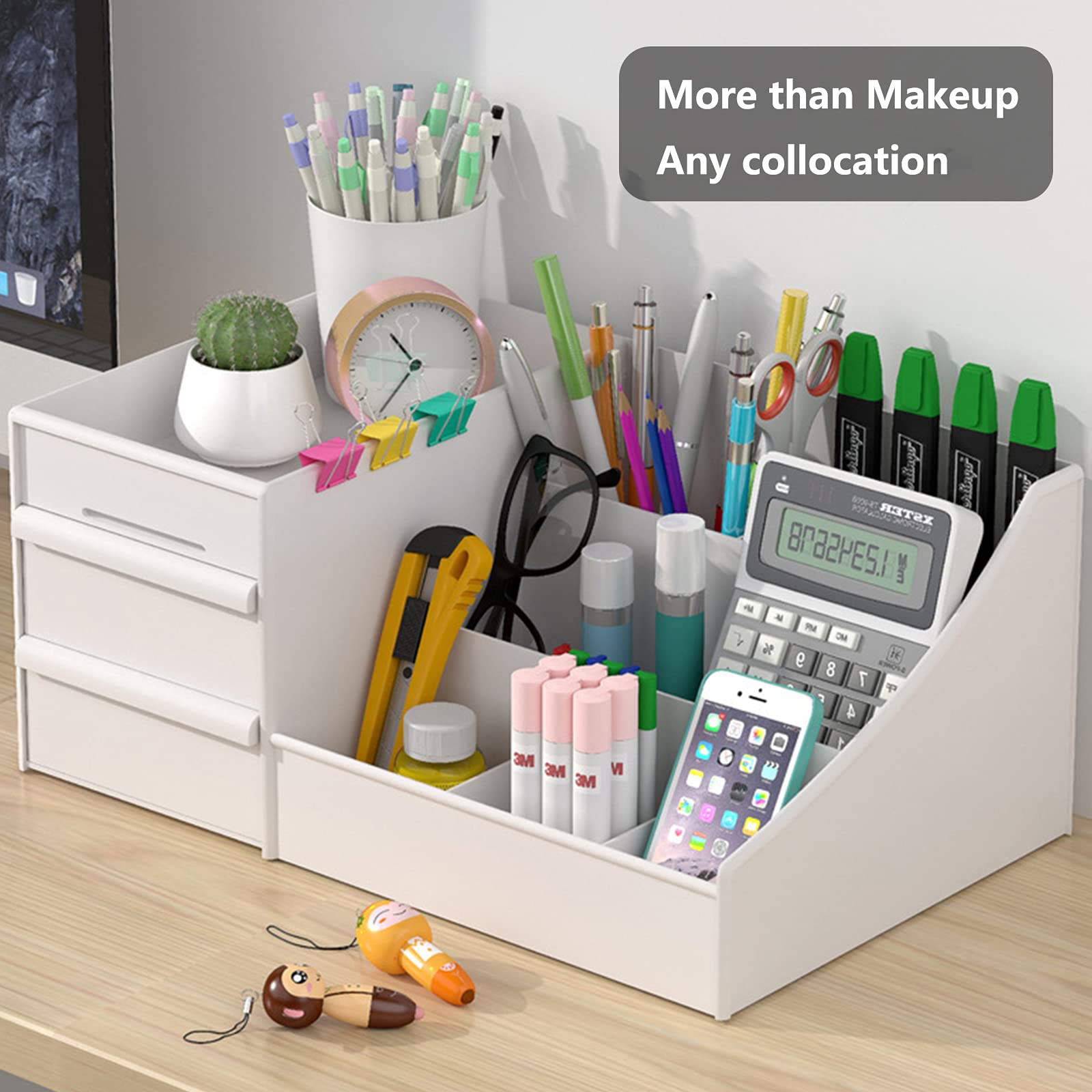 Vanity Makeup Organizer with Drawers - Countertop Cosmetic Storage for Lipstick, Brushes, Eyeshadow & Jewelry | Bathroom & Dressing Table Skincare Organizer for Lotions, Nail Polish & Beauty Accessories | Perfect for Home Vanity, Bedroom Decor & Gift Ideas