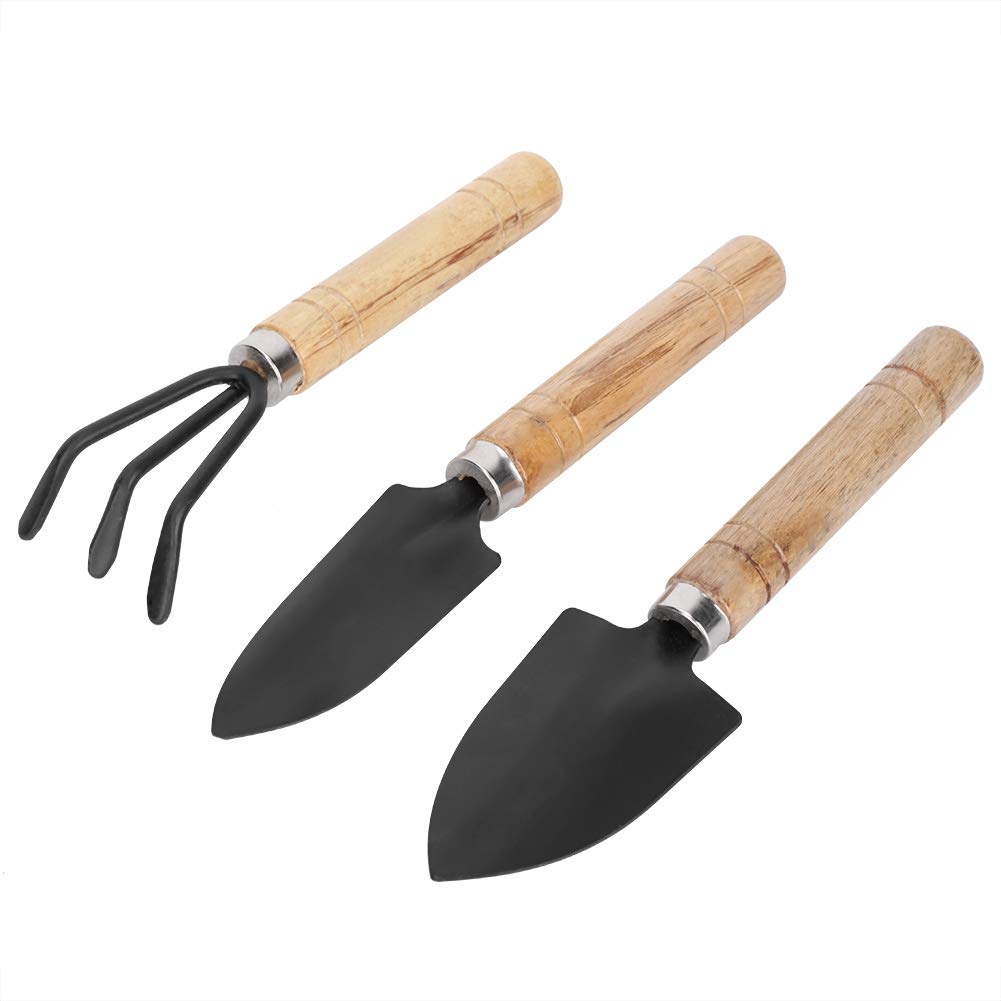 3pcs Mini Gardening Tools Set - Hand Shovel, Transplant Shovel & Cultivator Rake for Indoor/Outdoor Plants - Perfect for Flowers, Succulents & Small Space Gardening | Durable Stainless Steel Garden Tool Kit for Home Gardeners & Plant Lovers