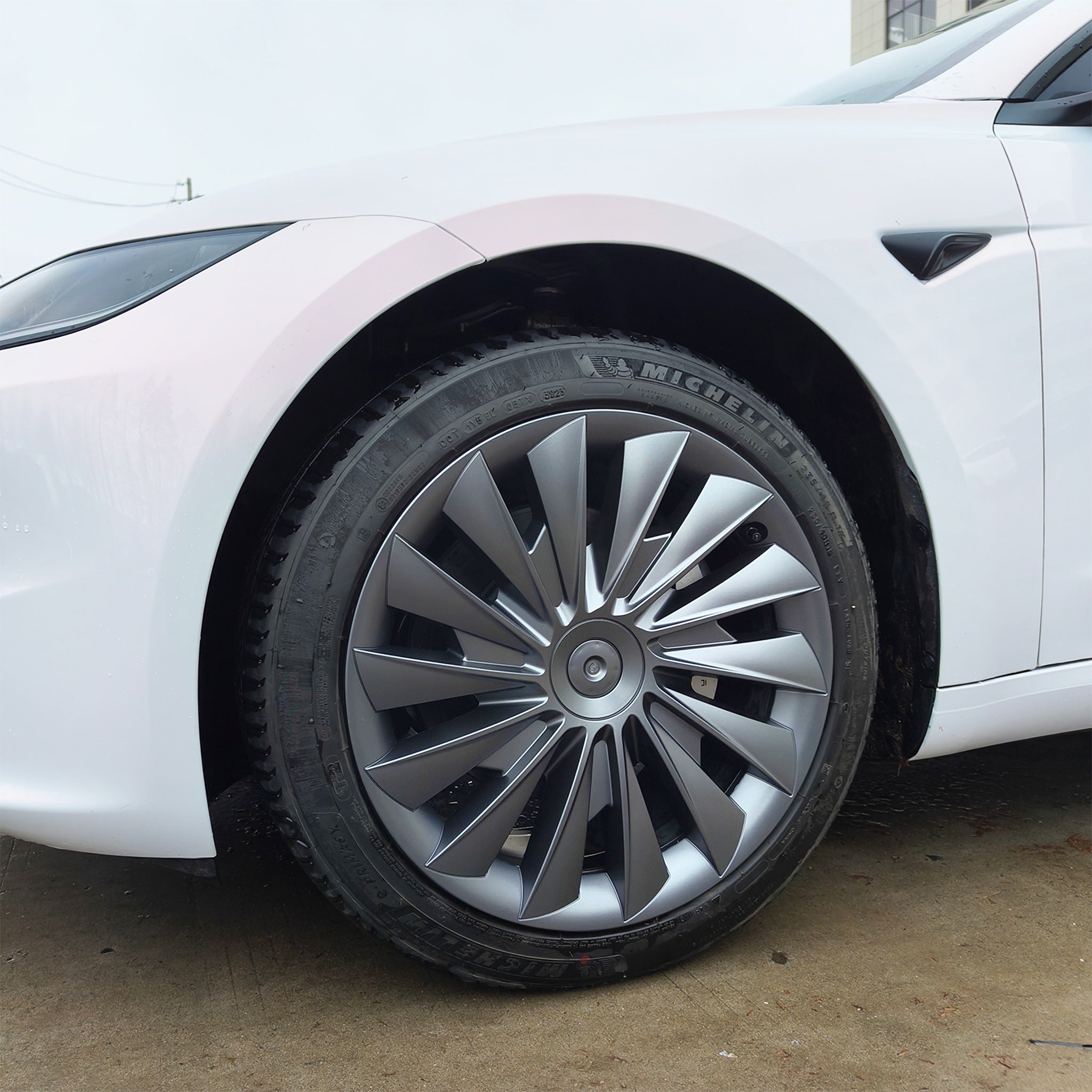 2024 Tesla Model 3 Highland 18'' Photon Wheel Hubcaps - Cyclone Style Design for Enhanced Aerodynamics | Perfect for Road Trips & Daily Commutes