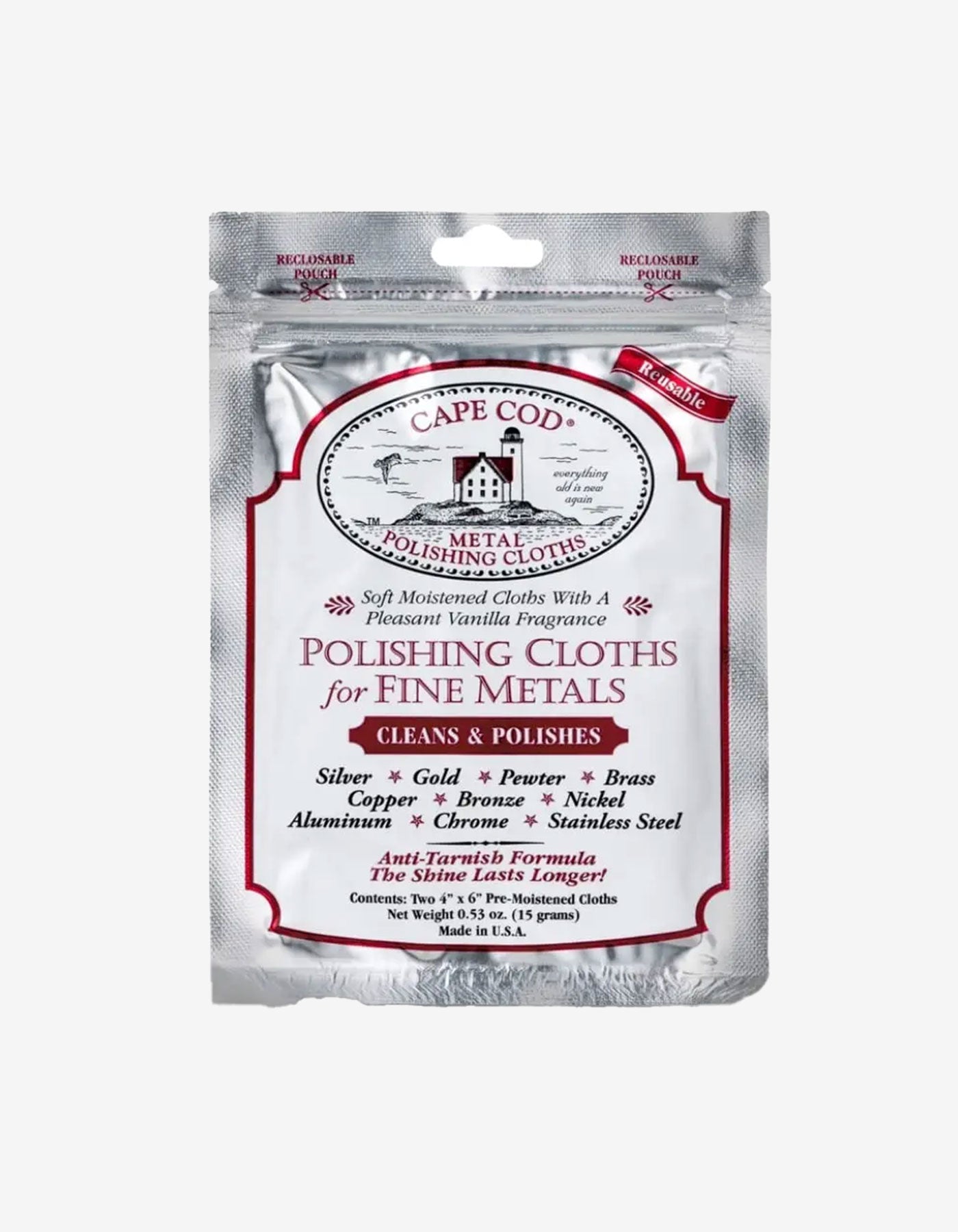 Premium Cape Cod Metal Polish Cloths for Stainless Steel & Fine Metals - Perfect for Jewelry, Watches, Cutlery & Home Appliances Cleaning & Polishing