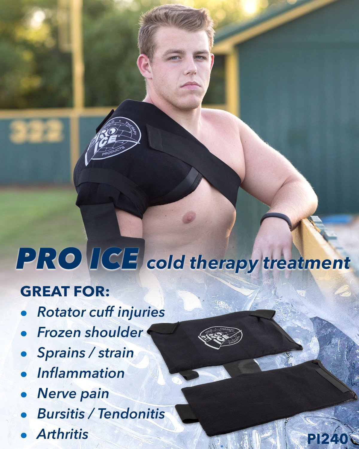 **Pro Ice Premium XL Cold Therapy Wrap for Shoulder, Elbow & Arm Pain Relief – Rotator Cuff Ice Pack for Left & Right Arms – Joint Support for Adults – Perfect for Post-Surgery, Sports Injuries & Arthritis**