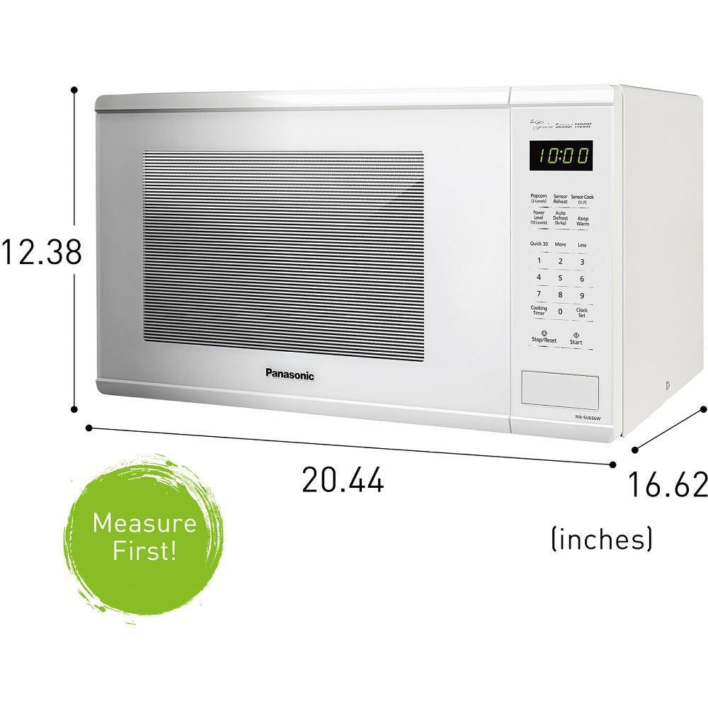 Panasonic NN-SU656W 1.3 cu ft 1100W Countertop Microwave Oven with Genius Sensor Technology - White | Perfect for Small Kitchens, Dorms & Office Break Rooms | Fast, Even Cooking & Reheating