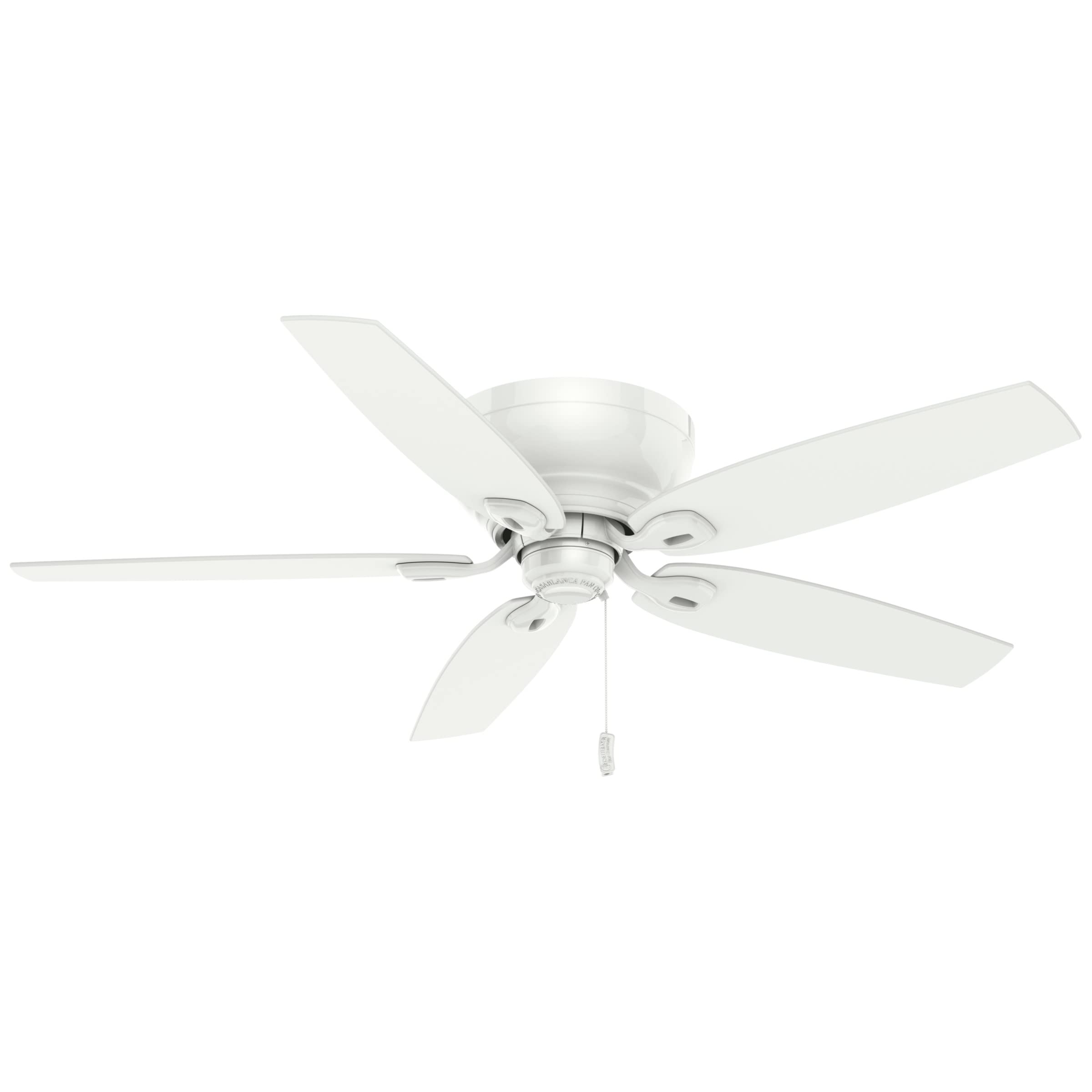 Hunter Fan Company Casablanca Durant 54-inch Low Profile Indoor Ceiling Fan with Pull Chain Control - White (54103) - Perfect for Living Rooms, Bedrooms, and Home Offices