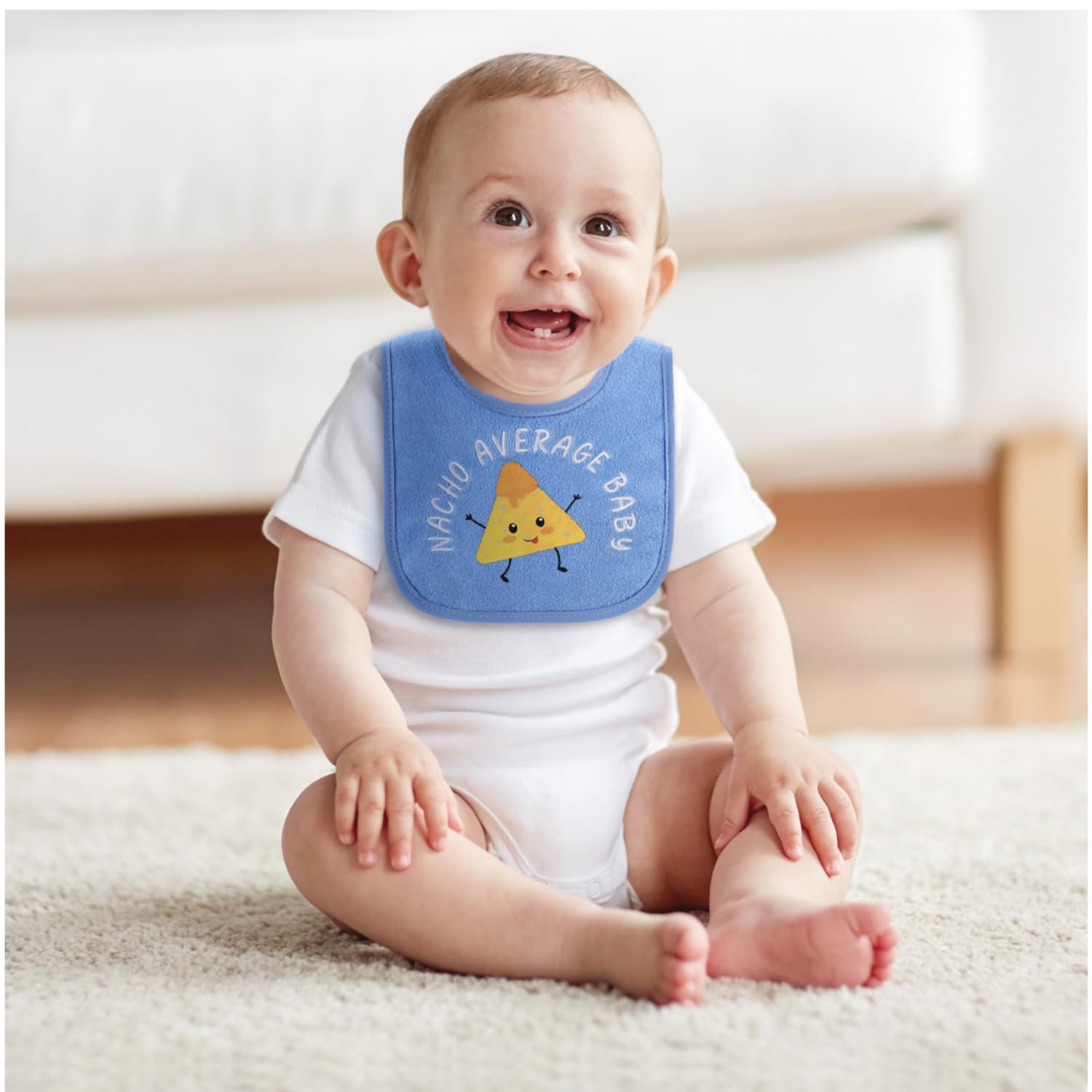 Peanutshell Baby Boy Terry Bibs - 10-Pack Cotton Bib Set for Newborn & Toddler - Soft & Absorbent for Mealtime