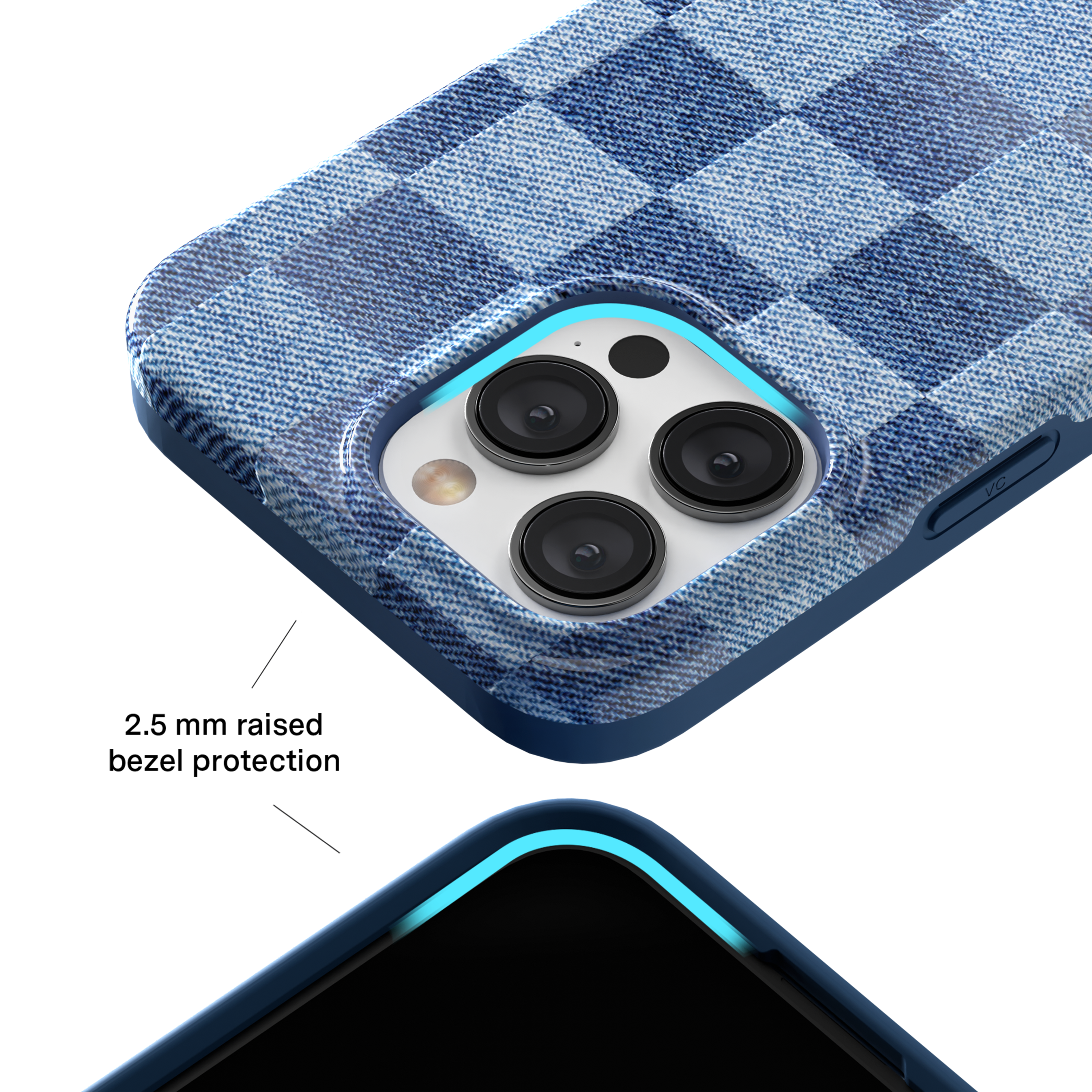 Stylish Denim Checkered iPhone Case - Trendy & Durable Phone Cover for iPhone Models - Perfect for Everyday Use, Travel & Fashion Accessories