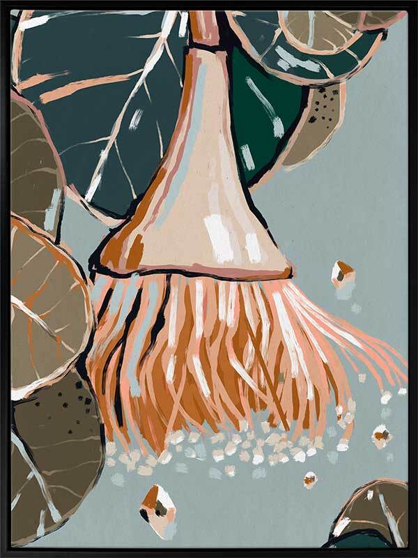 Dusty Flowering Gum Canvas Art Print - Australian Eucalyptus Wall Decor for Living Room, Bedroom & Office