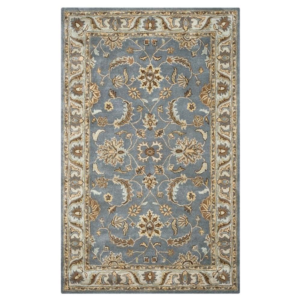 Rizzy Home Alora Decor Sareena 5' x 8' Area Rug - Border Design in Gray, Blue, Brown, Tan & Light Teal - Perfect for Living Room, Bedroom & Office Decor