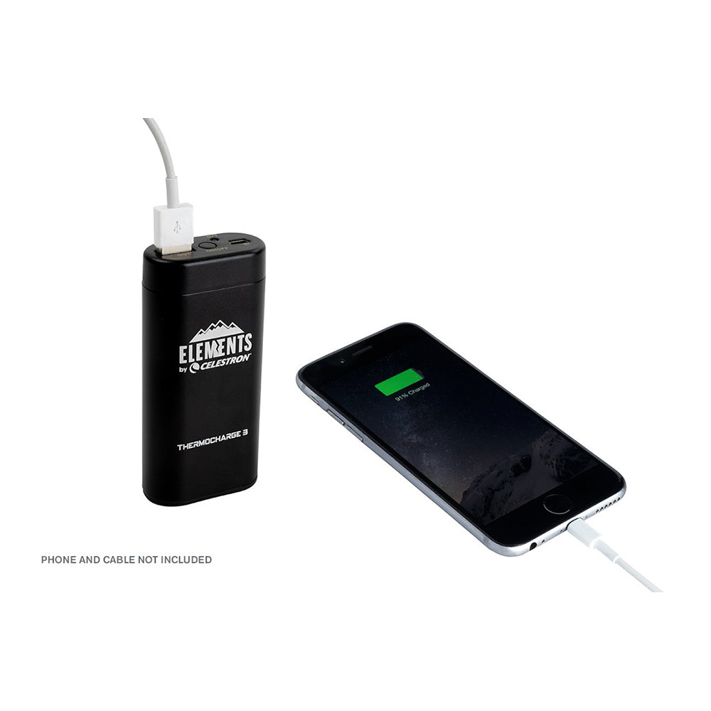 Celestron Elements ThermoCharge 3 Hand Warmer & Portable Charger - 48029 - Perfect for Outdoor Adventures, Camping, and Winter Sports