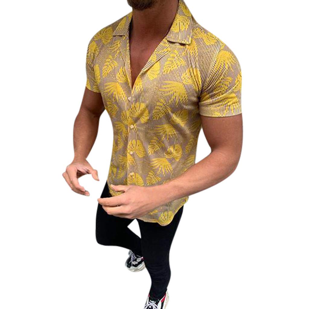 FORUU Men's Striped Short-Sleeve Shirts - Slim Fit Casual Summer Tops - 2020 Fashion Stylish T-Shirts for Outdoor Activities, Beach Wear & Daily Casual Outfits