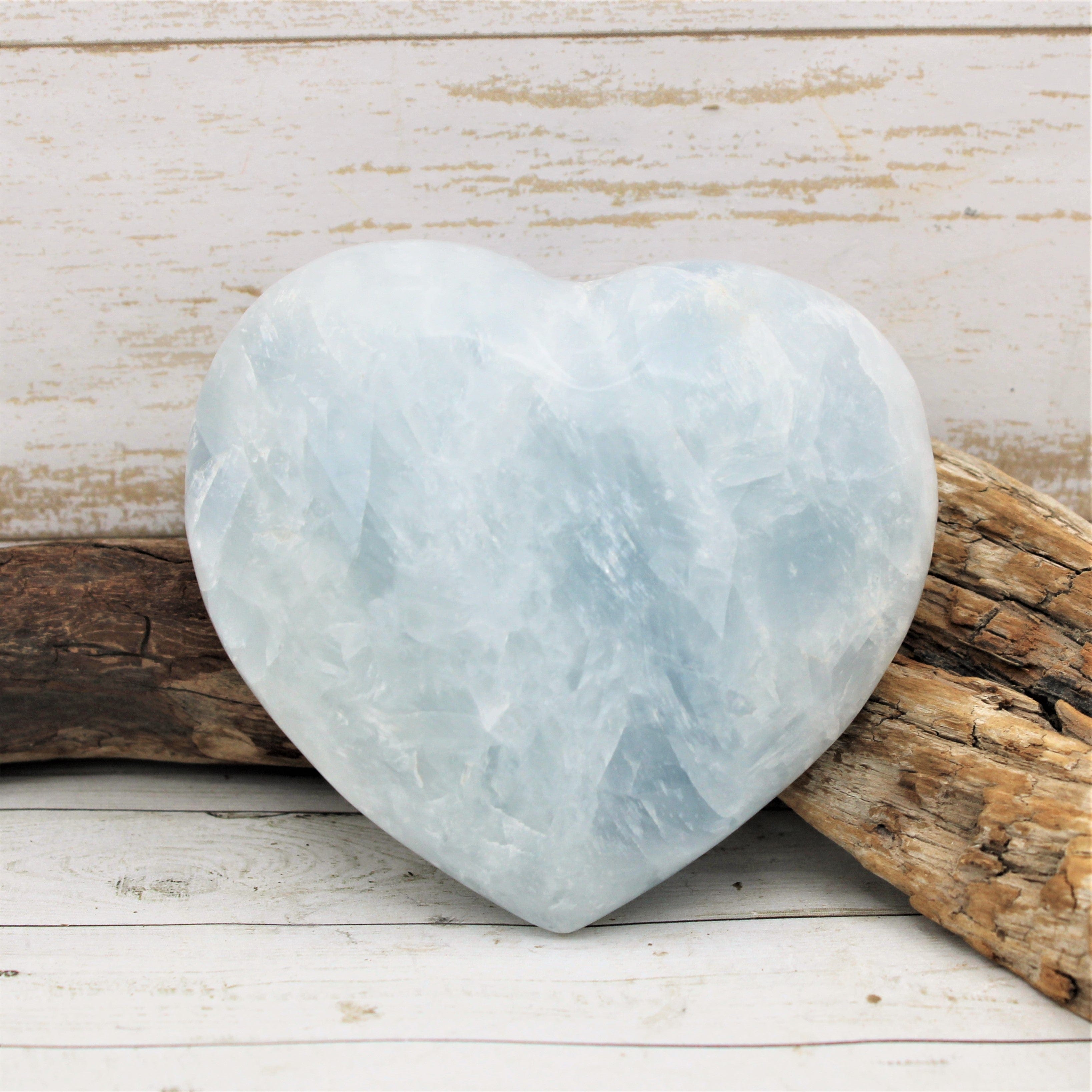 Natural Blue Calcite Heart Stones - Healing Crystals for Love & Emotional Balance (Small, Medium, Large) - Perfect for Meditation, Reiki, Home Decor & Gift Giving