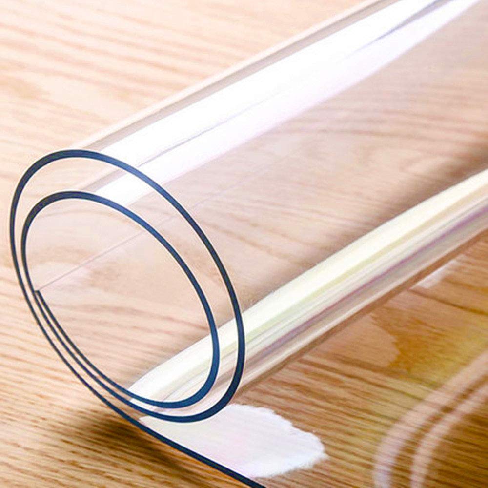 VALLEY TREE 48 x 90 Inch Clear PVC Table Cover Protector - 1.5mm Thick Waterproof Plastic Desk Mat for Dining Table, Office Desk, Crafting & Study - Perfect for Home, Office & School Use
