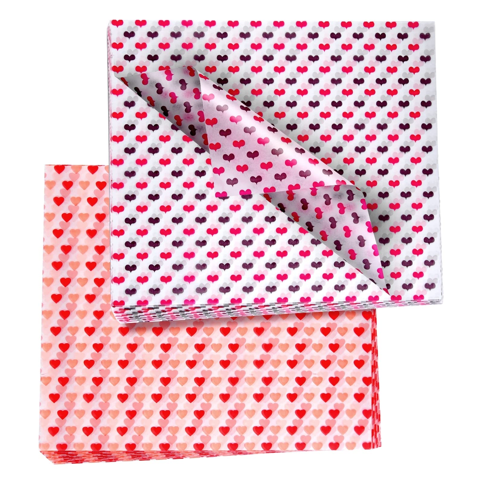 ASTARON 100-Pack Valentine's Day Wax Paper Sheets - Food Safe Greaseproof Wrapping Paper for Candy, Cookies, Sandwiches & Fried Foods | Perfect for Baking, Party Favors & Restaurant Use