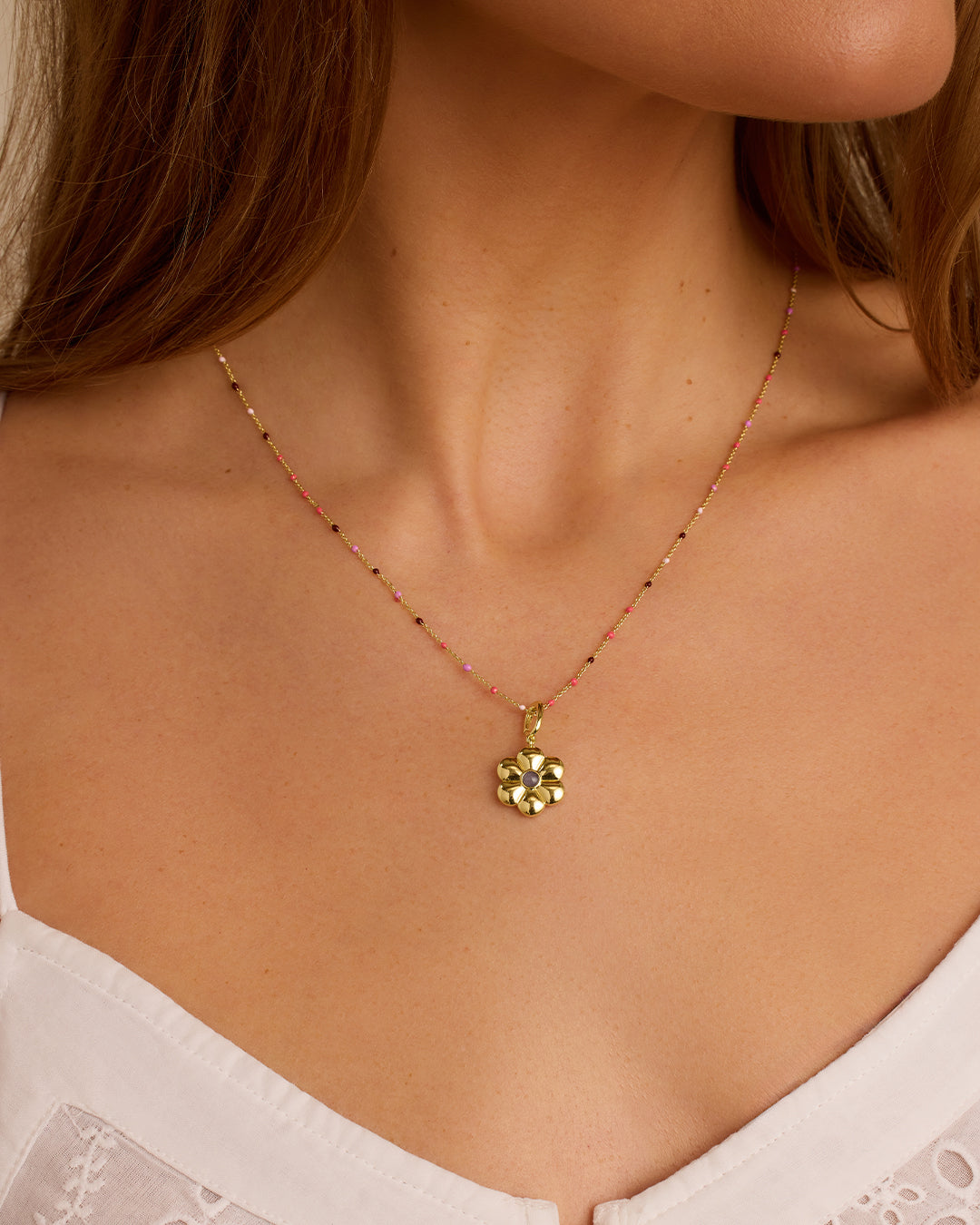 Elegant Flower Capri Necklace for Women - Dainty Floral Pendant Jewelry - Perfect for Weddings, Parties & Everyday Wear