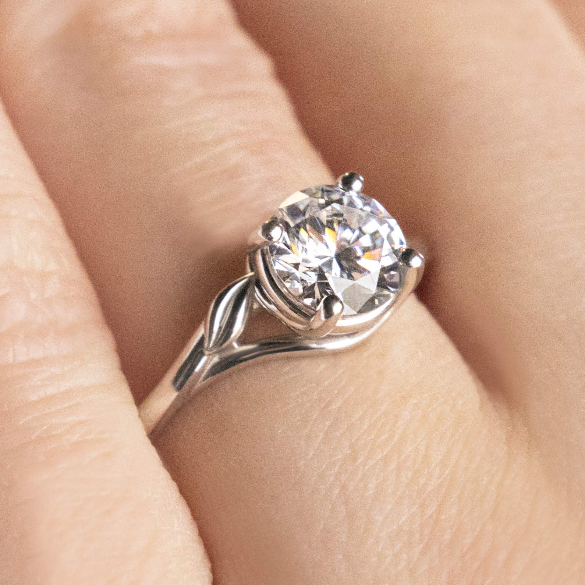 1.65 CT Round Cut Colorless Moissanite Engagement Ring Wedding Bridal Set - Diamond Alternative Solitaire Halo Ring in 14K Gold or Sterling Silver - Perfect for Proposals, Anniversaries & Bridal Jewelry | Siyaa Gems