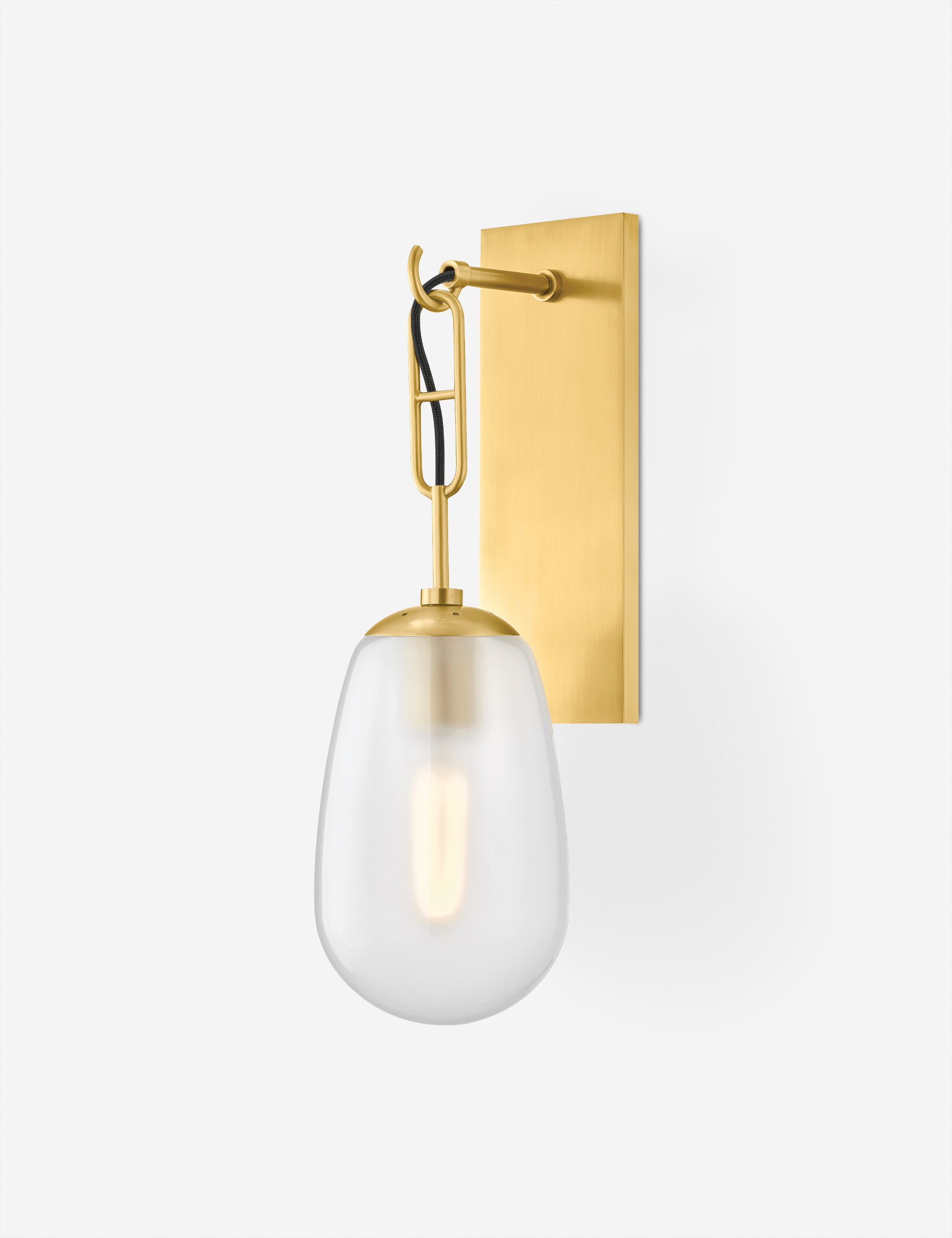 Andrews Sconce Wall Light - Modern Brass Finish Plug-in Wall Sconce for Bedroom, Living Room & Hallway Lighting
