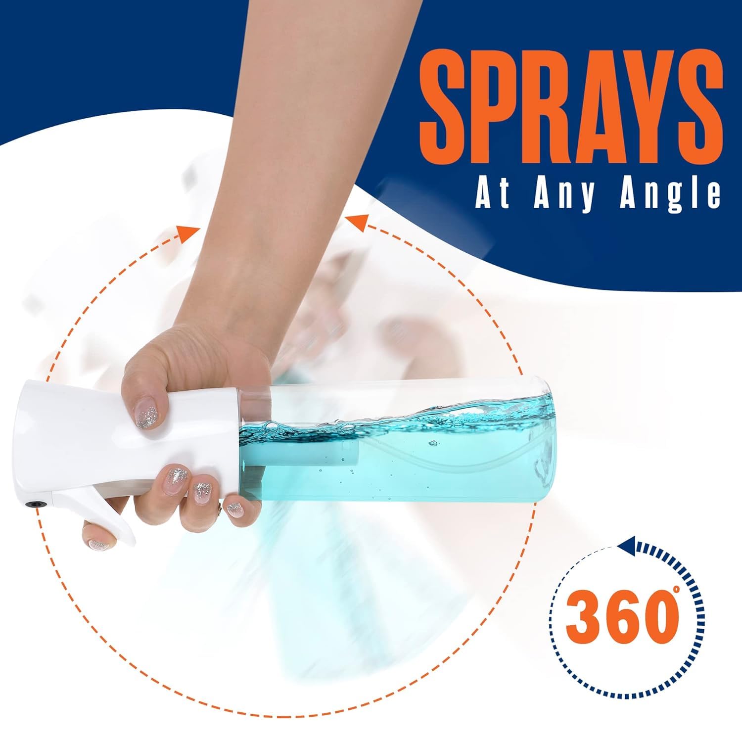 JIALTO Continuous Pressurized 360 Fine Mist Hair Spray Bottle - 300ML Salon-Quality Water Sprayer for Hydration & Styling - Perfect for Hair Care, Plants, Cleaning & Travel Use