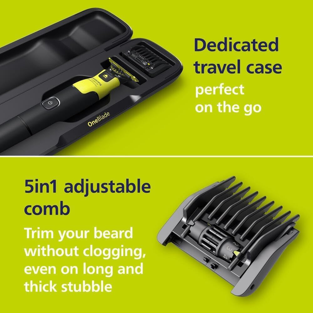 PHILIPS QP4631/65 OneBlade 360 Face & Body Trimmer - Wet & Dry Shaving with Bluetooth Connectivity & Travel Case - Perfect for Travel, Gym & Home Grooming