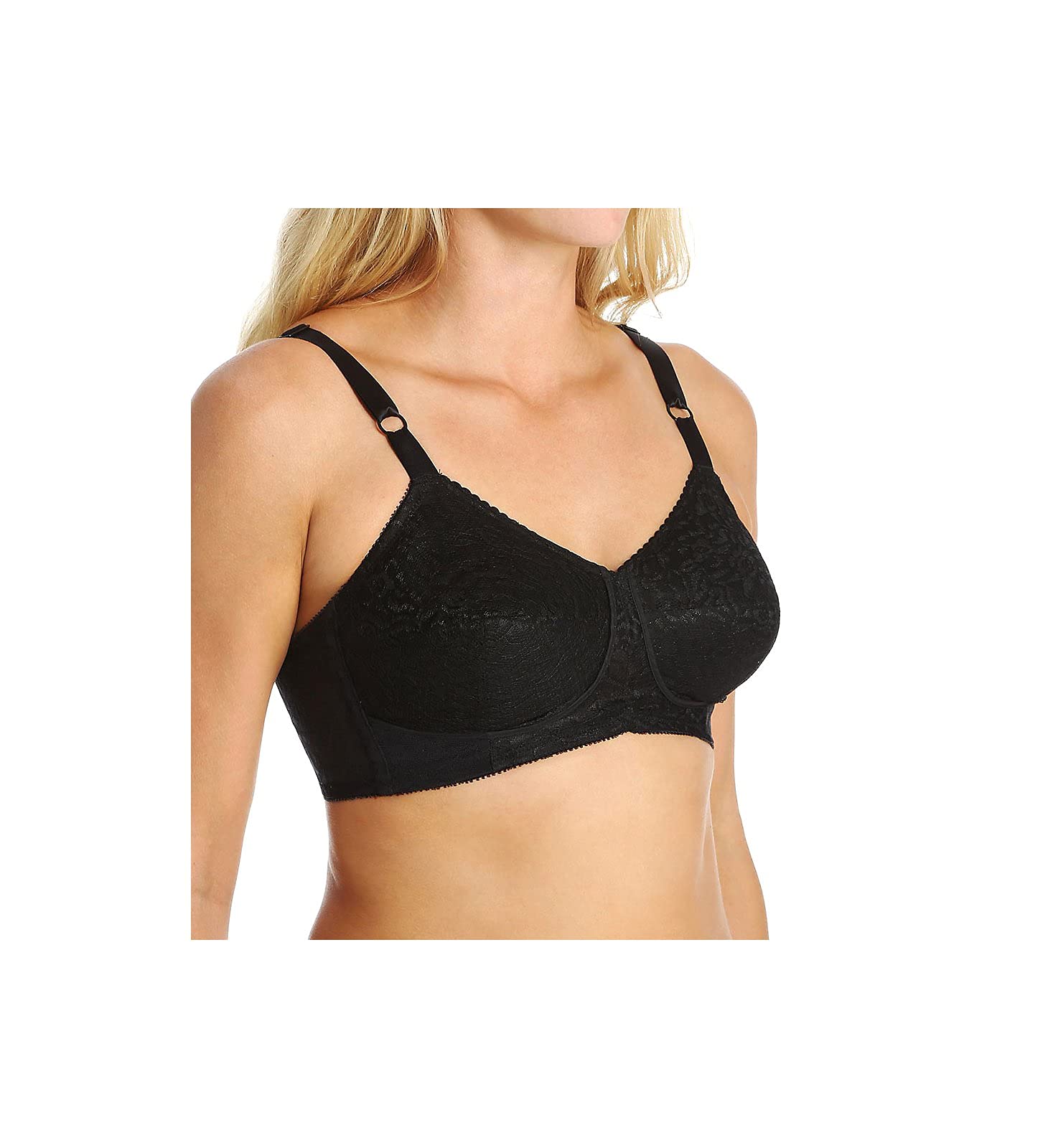 Rago Women's 2101 Lacette Wireless Bra - Satin & Lace Comfort Support for Everyday Wear - Perfect for Work, Yoga & Relaxation