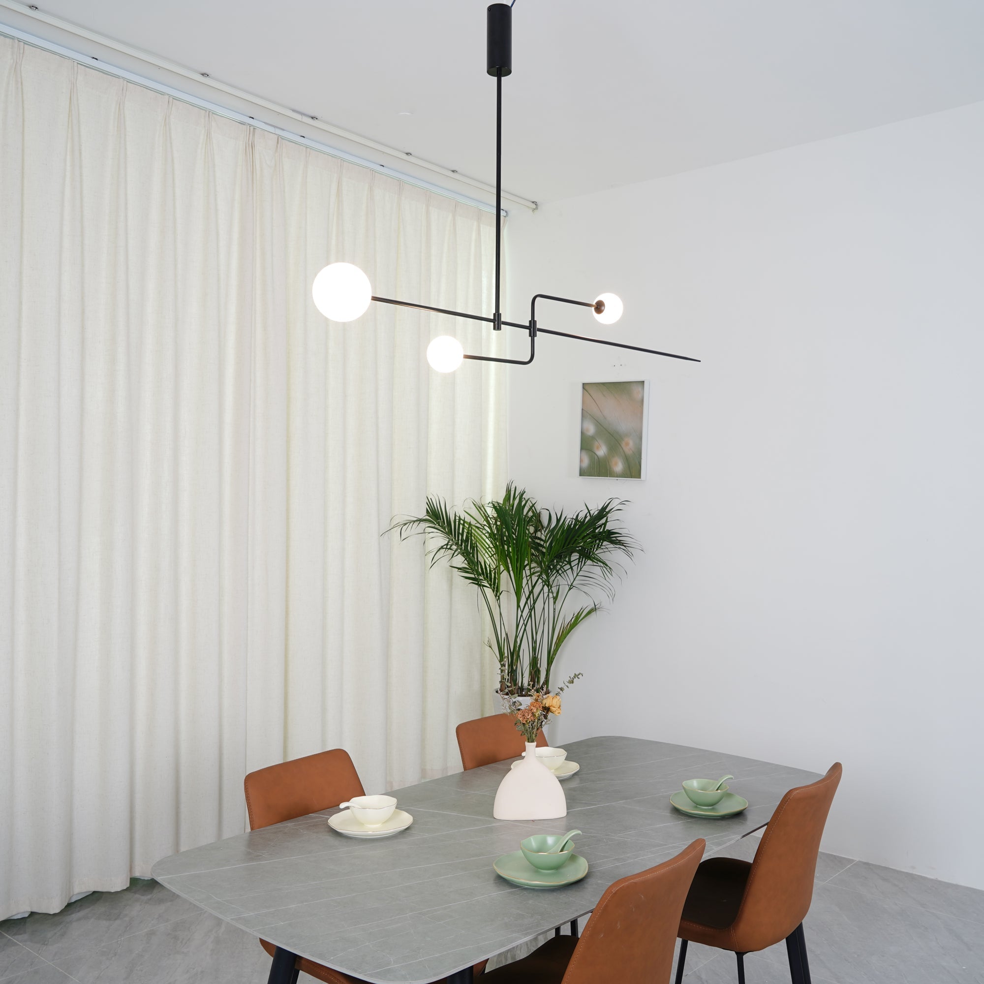 Elegant Crystal Mobile Chandelier - Modern Ceiling Light Fixture for Bedroom, Dining Room & Living Room Decor