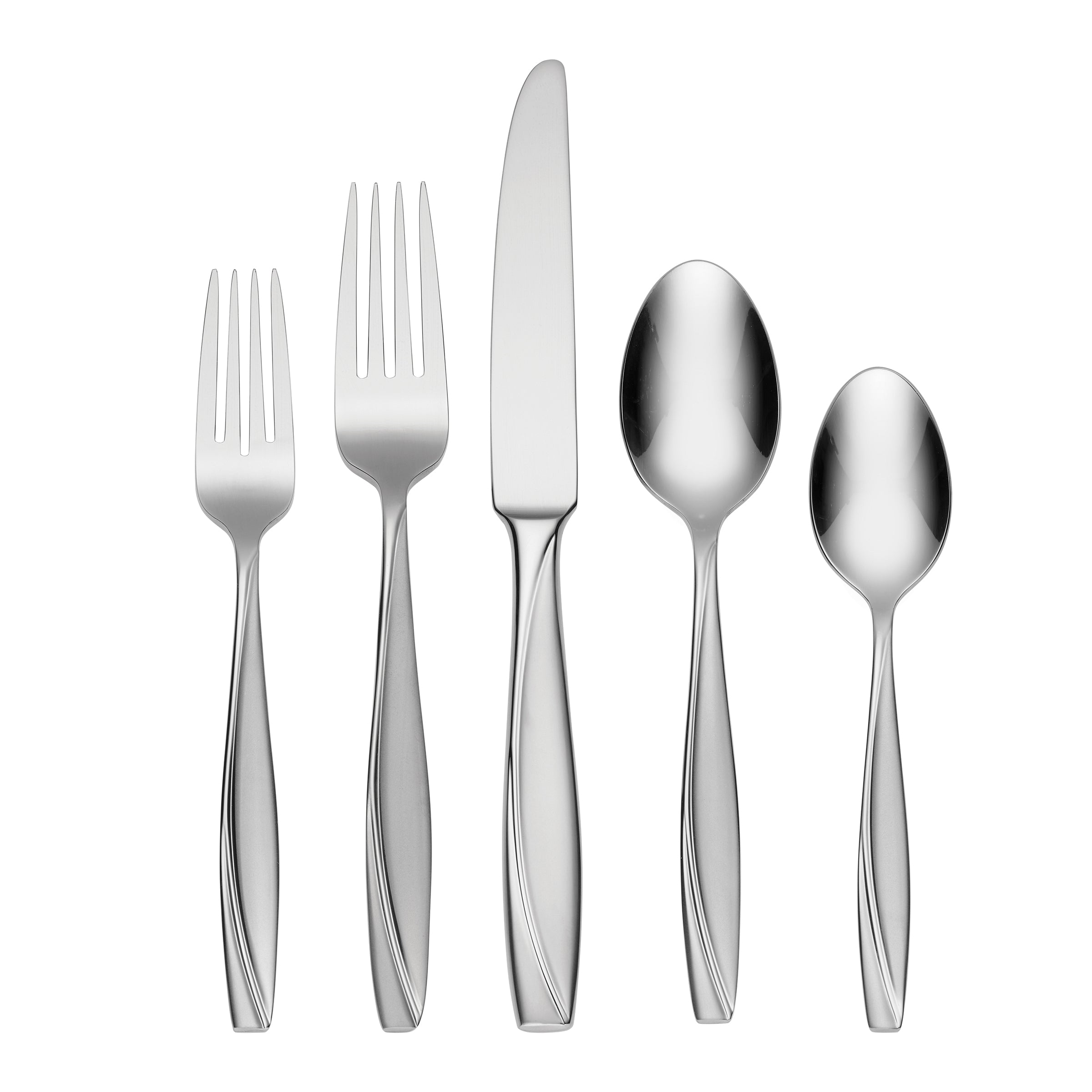 Cleo 45-Piece Stainless Steel Flatware Set - Elegant Silverware for Dinner Parties, Weddings & Everyday Dining