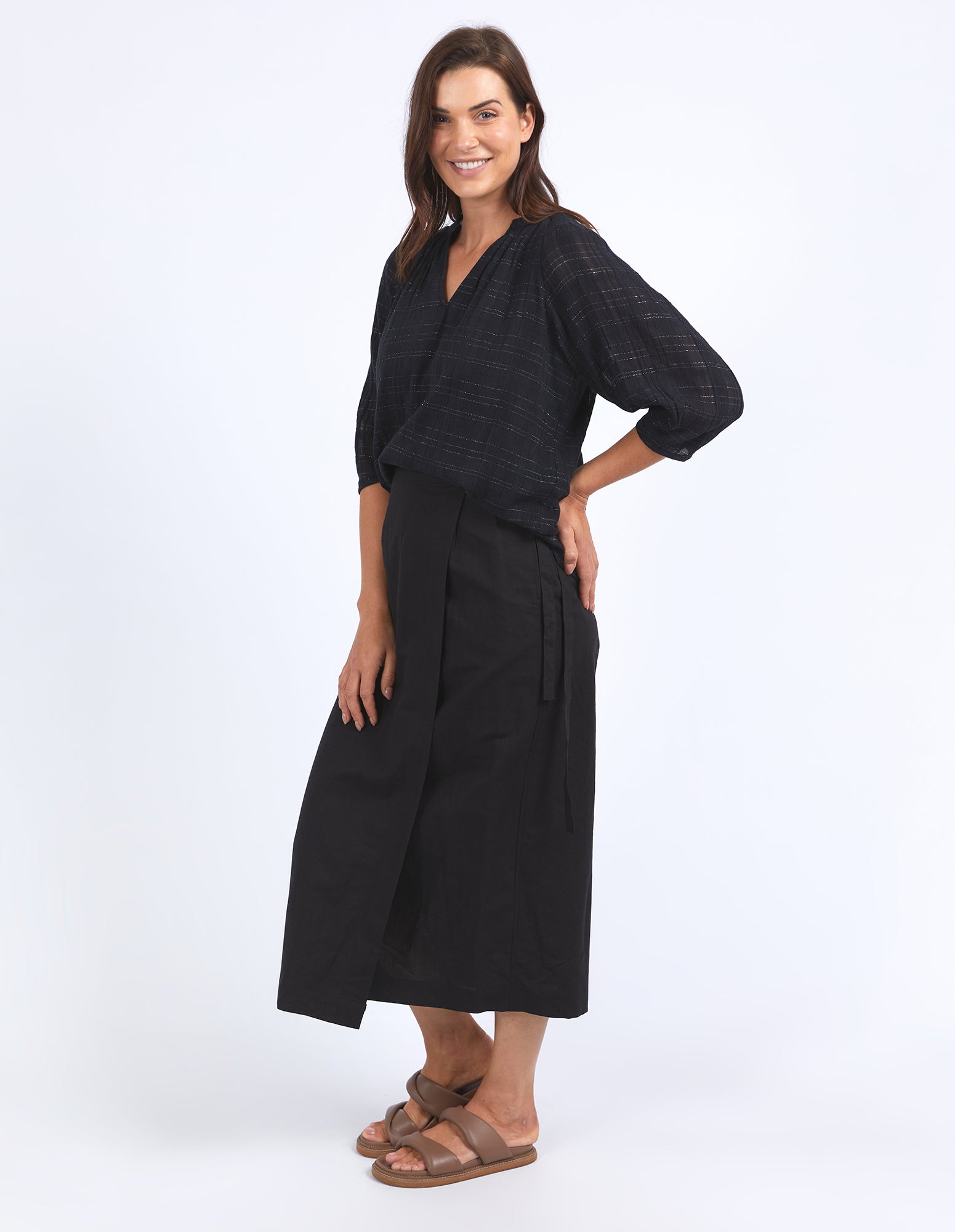 Elm Isabella Blouse for Women - Elegant Black Tops for Work & Casual Wear | Office Outfits, Date Nights & Special Occasions