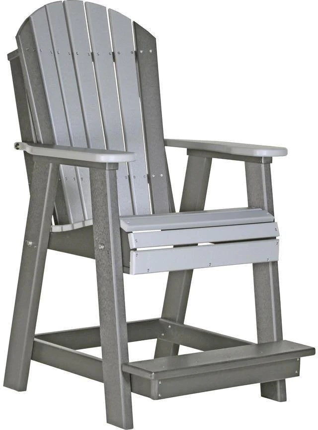 Luxcraft Recycled Plastic Counter Height Adirondack Chair Set - Outdoor Patio, Garden, Balcony Furniture for Relaxing & Entertaining