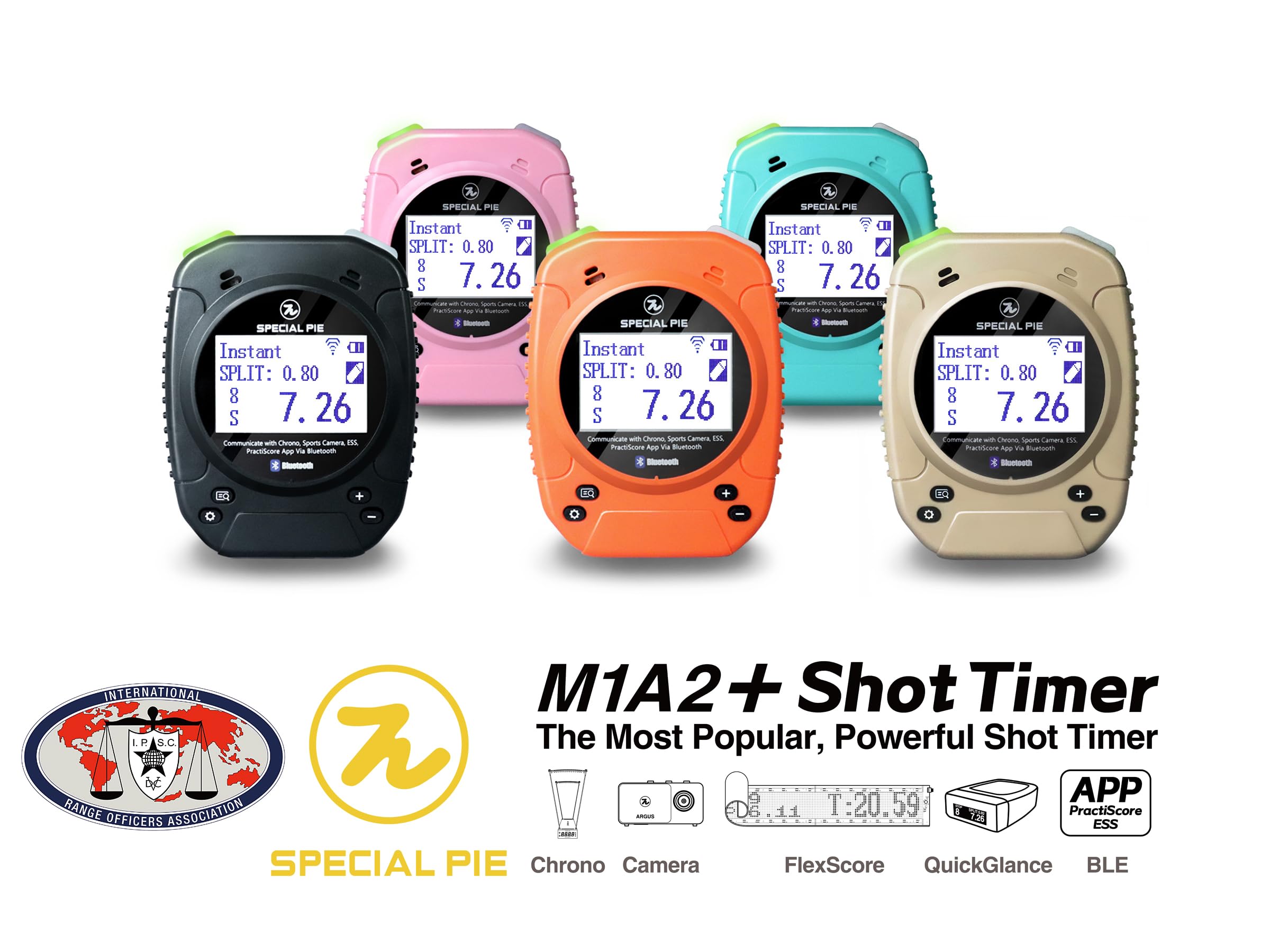 M1A2+W Professional Shot Timer for Shooting Competitions - Wireless Big LED Score Display Sync, IPSC & USPSA Training - Ideal for Shooting Ranges, Gun Clubs & Firearm Practice