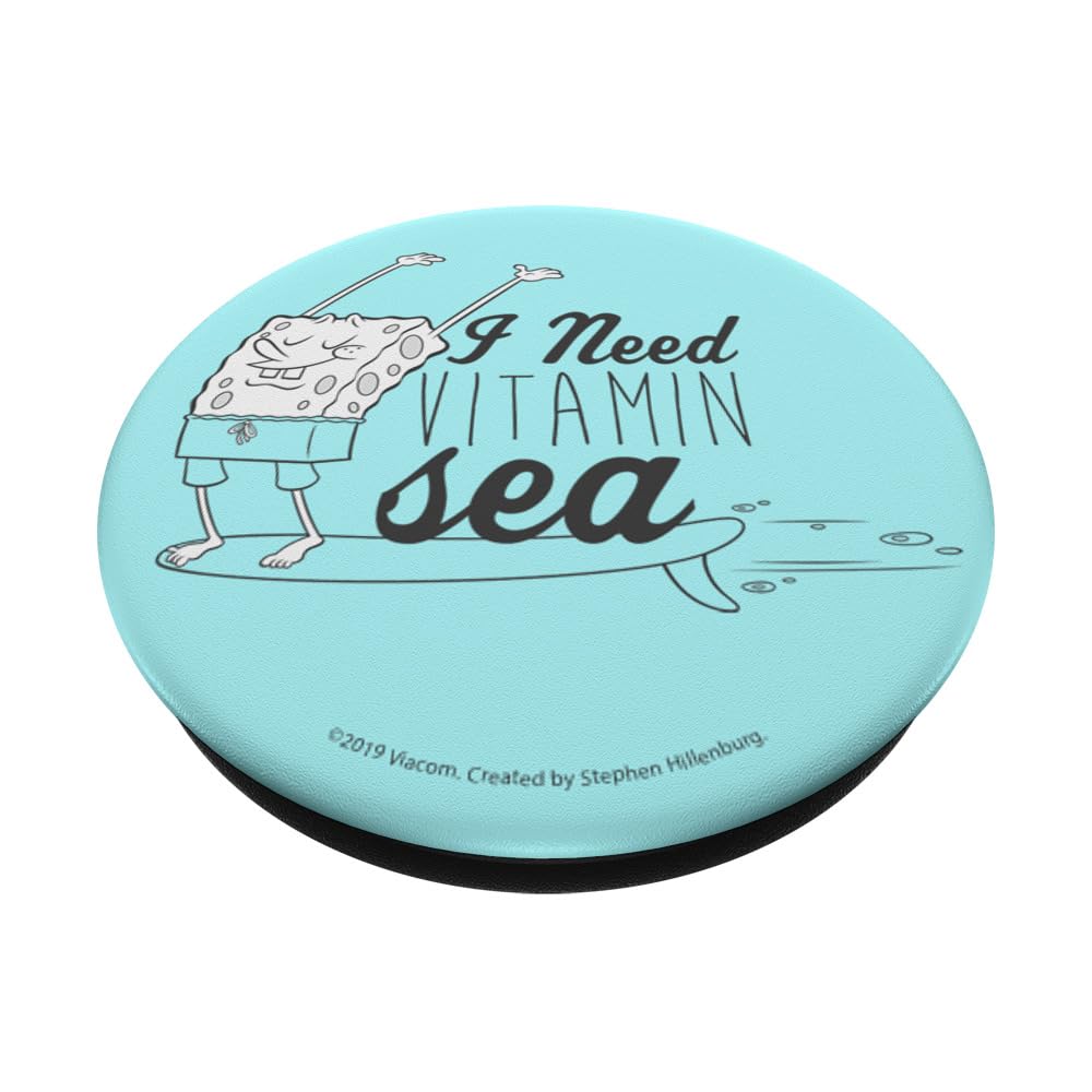 SpongeBob SquarePants Vitamin Sea Surf PopSockets - Standard PopGrip Phone Grip & Stand for iPhone, Samsung, Smartphones - Perfect for Beach Days, Summer Travel & Pop Culture Fans