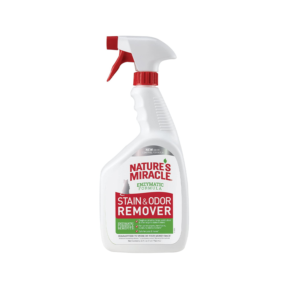 Best Stain & Odor Eliminator Spray for Cats - Removes Pet Urine Smells & Messes - Safe for Carpets, Furniture & Litter Boxes - Perfect for Multi-Cat Homes & Accident Cleanup
