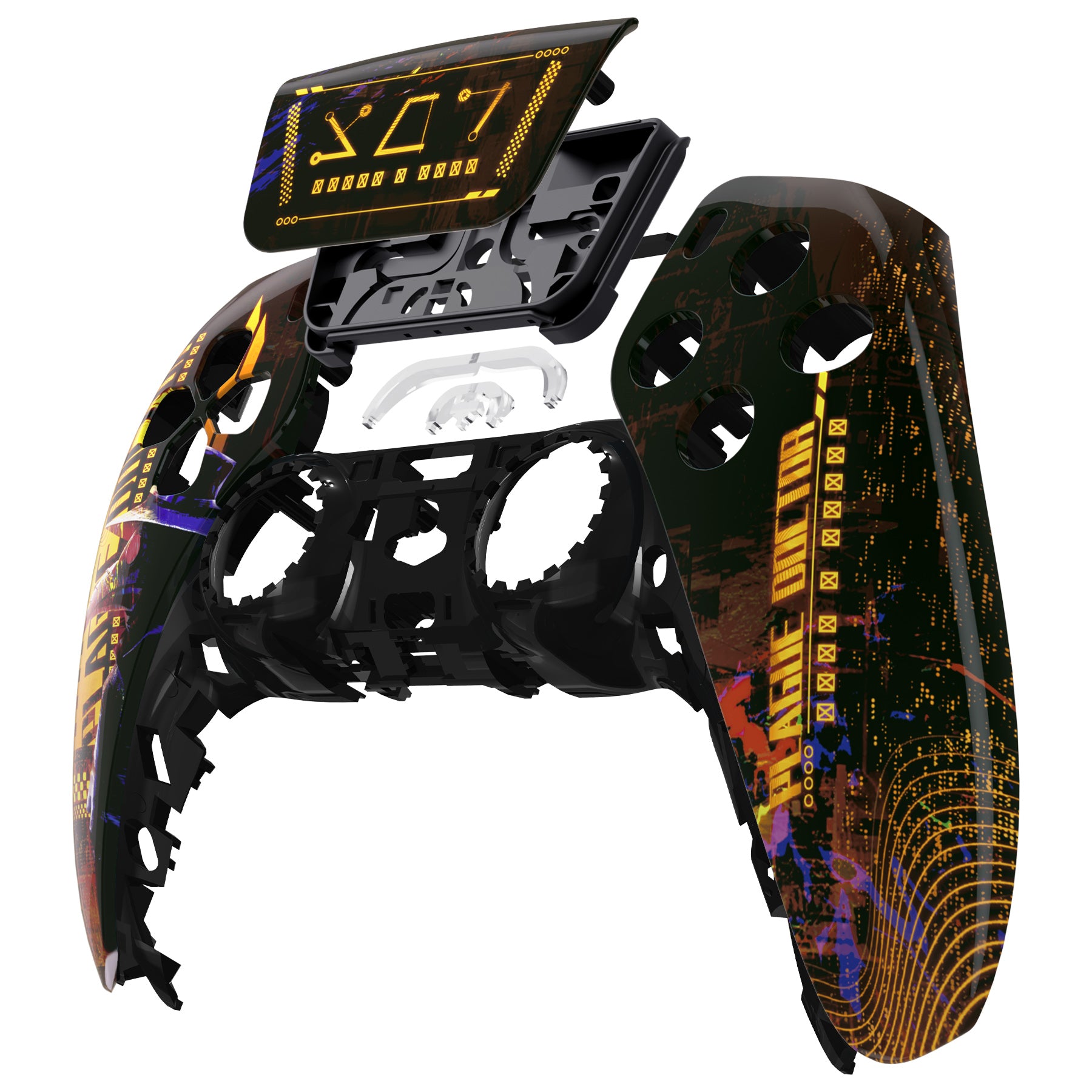 eXtremeRate Cyber Plague Touchpad Front Housing Shell for PS5 Controller BDM-010/020/030/040/050 - DIY Replacement Shell & Custom Touch Pad Cover (ZPFT1072G3) | Gaming Accessories for Enhanced PS5 Controller Customization