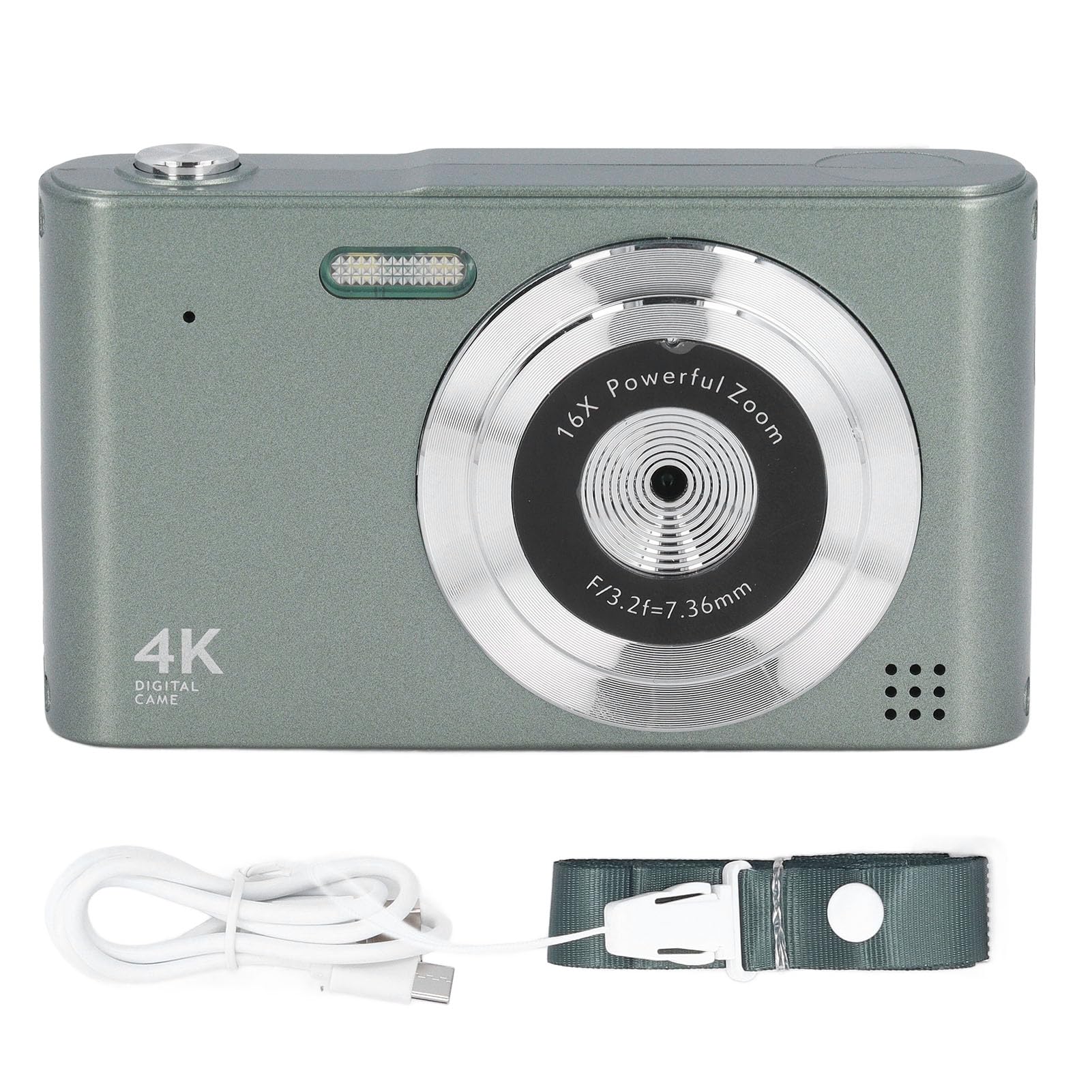 4K Digital Camera for Photography & Vlogging - 48MP, 16X Zoom, Auto Focus, Anti-Shake - Compact Point and Shoot Travel Camera for YouTube, TikTok, Blogging (Green) - Perfect for Travel, Outdoor Adventures & Social Media Content Creation